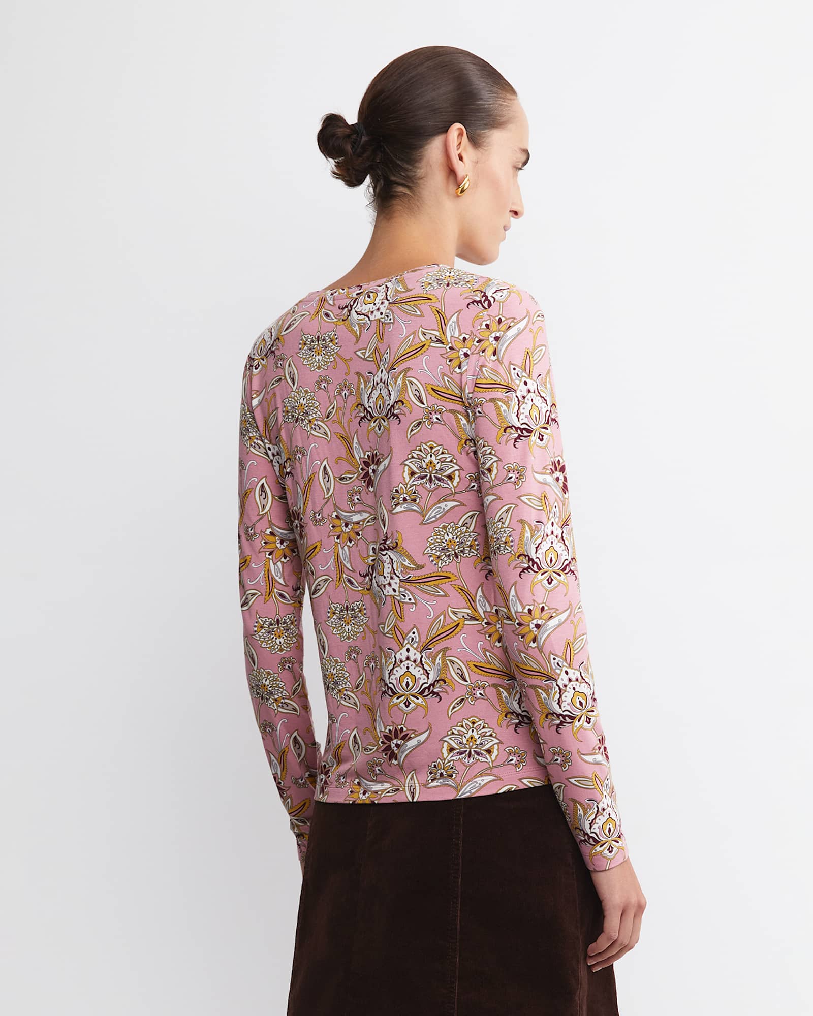 Sue Paisley Long Sleeve Magic Tee in PINK MULTI
