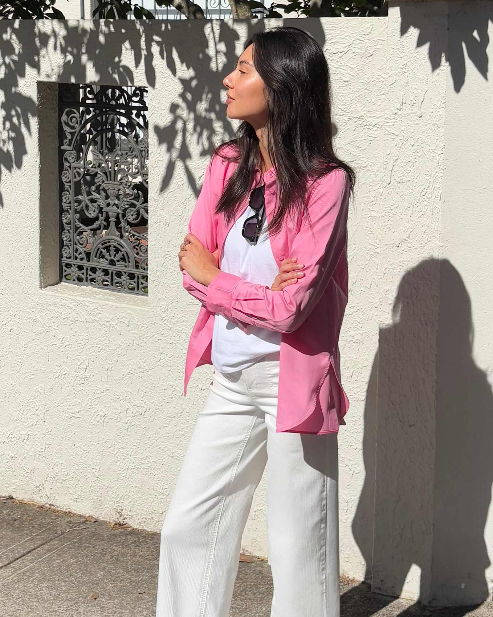 Hannah Cotton Silk Shirt in ROSEBERRY