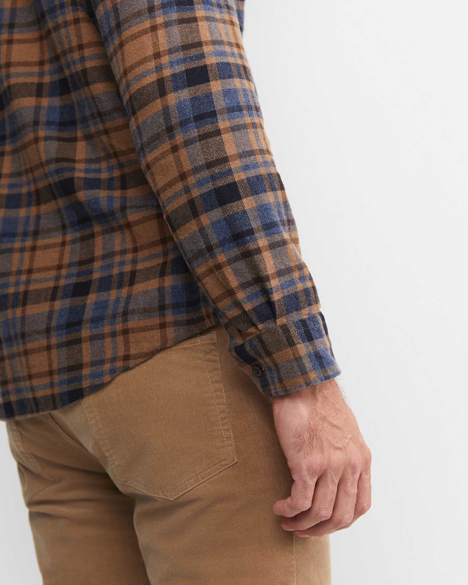 Matcham Long Sleeve Check Shirt in BROWN MULTI