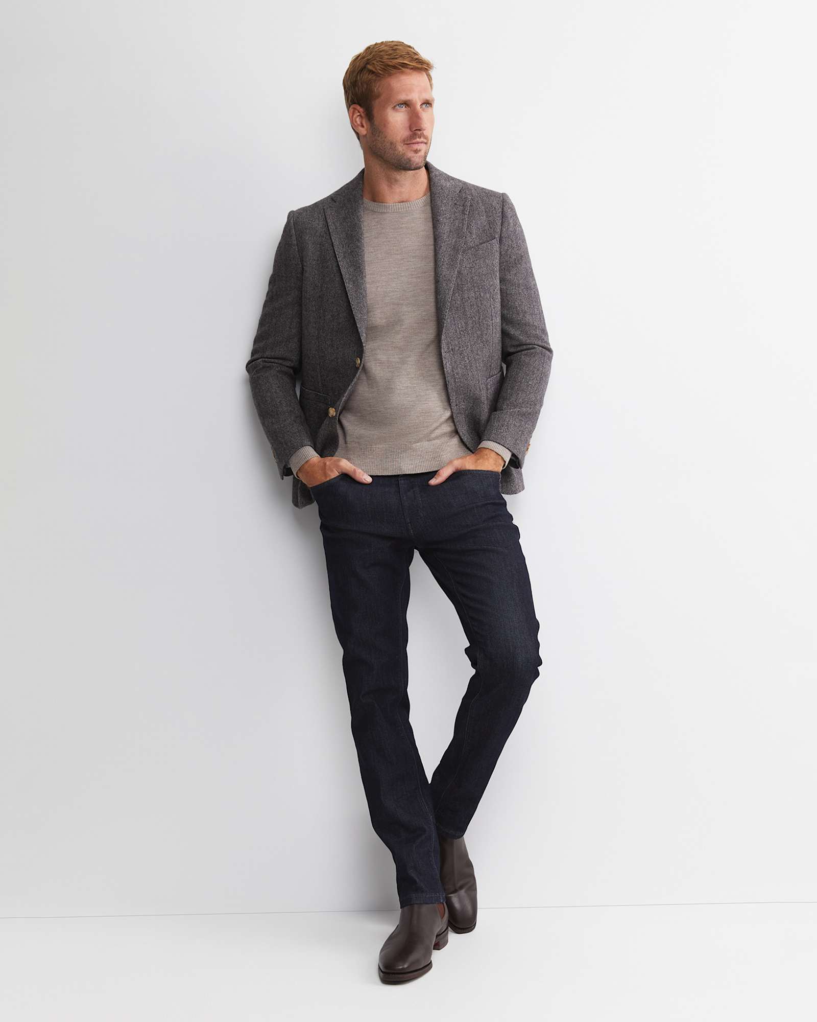 Max Washed Wool Item Jacket in DARK CHARCOAL