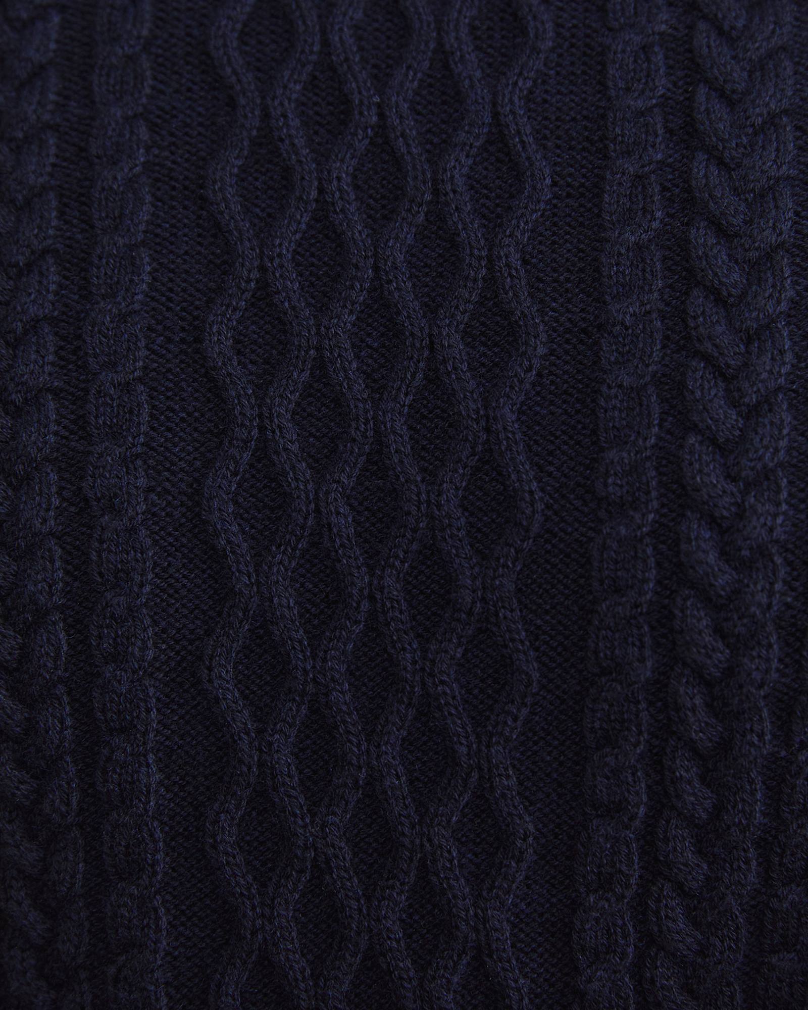 Joshua Cable Crew Knit in NAVY MELANGE