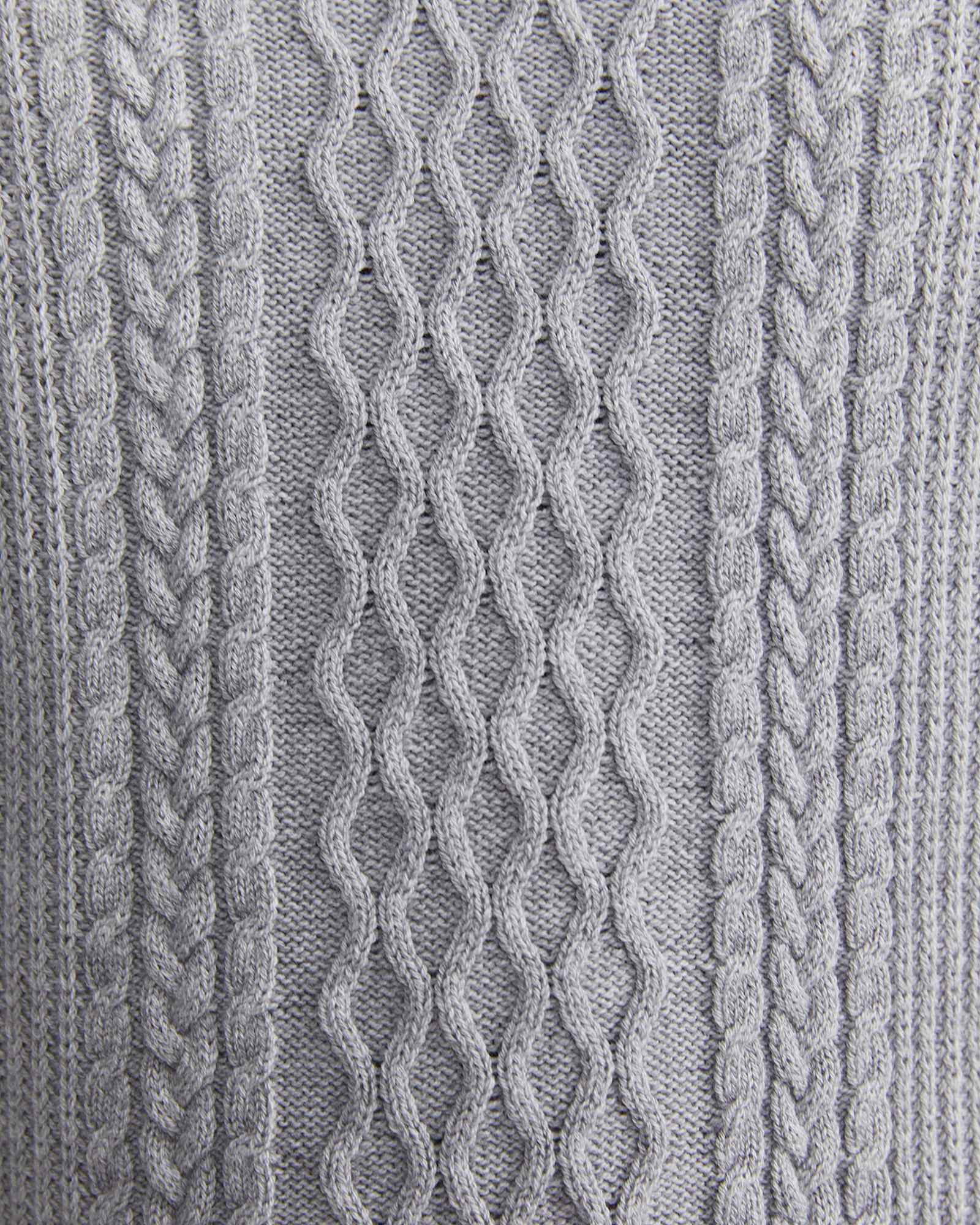 Joshua Cable Crew Knit in GREY MELANGE