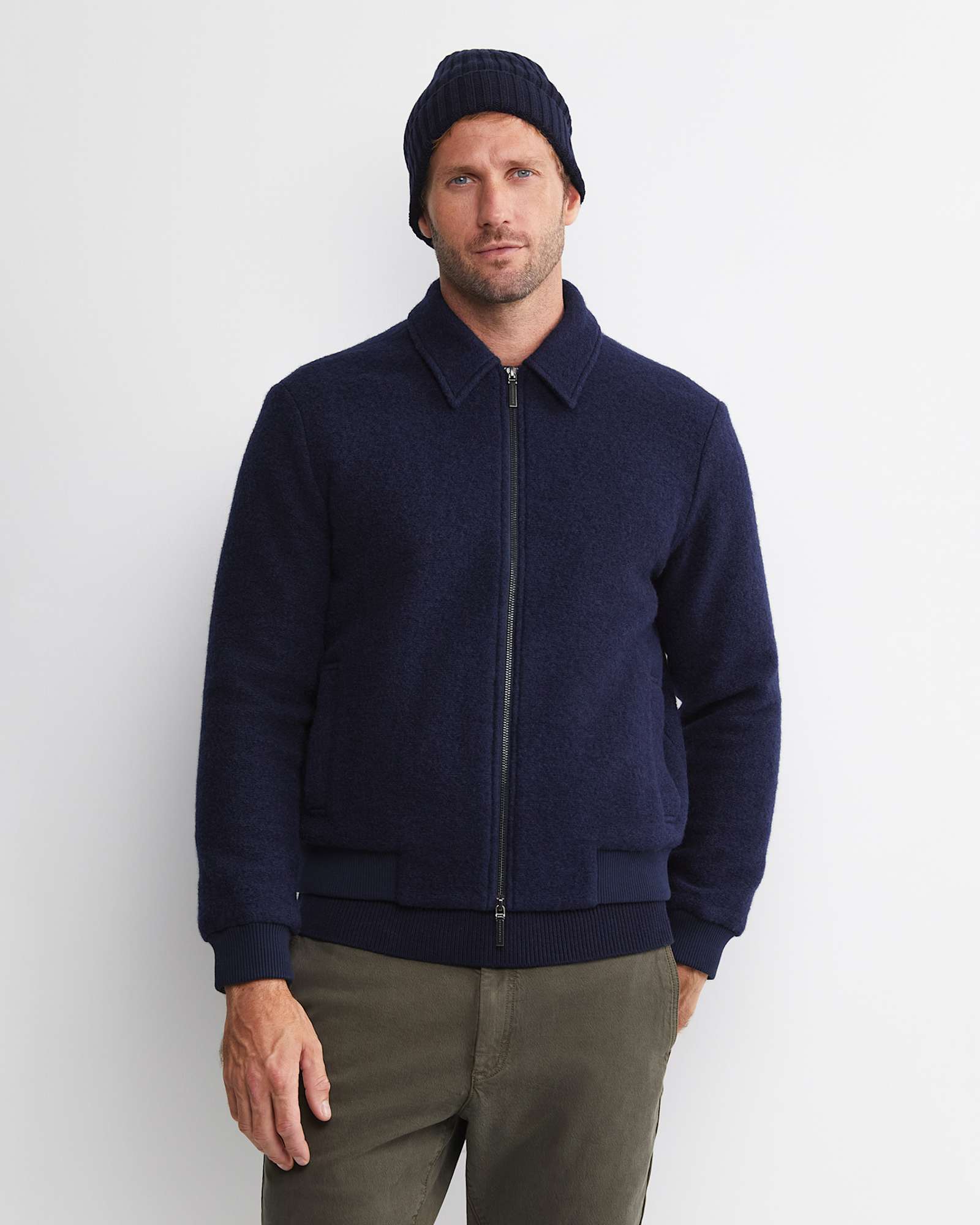 Stephen Bomber Jacket in NAVY