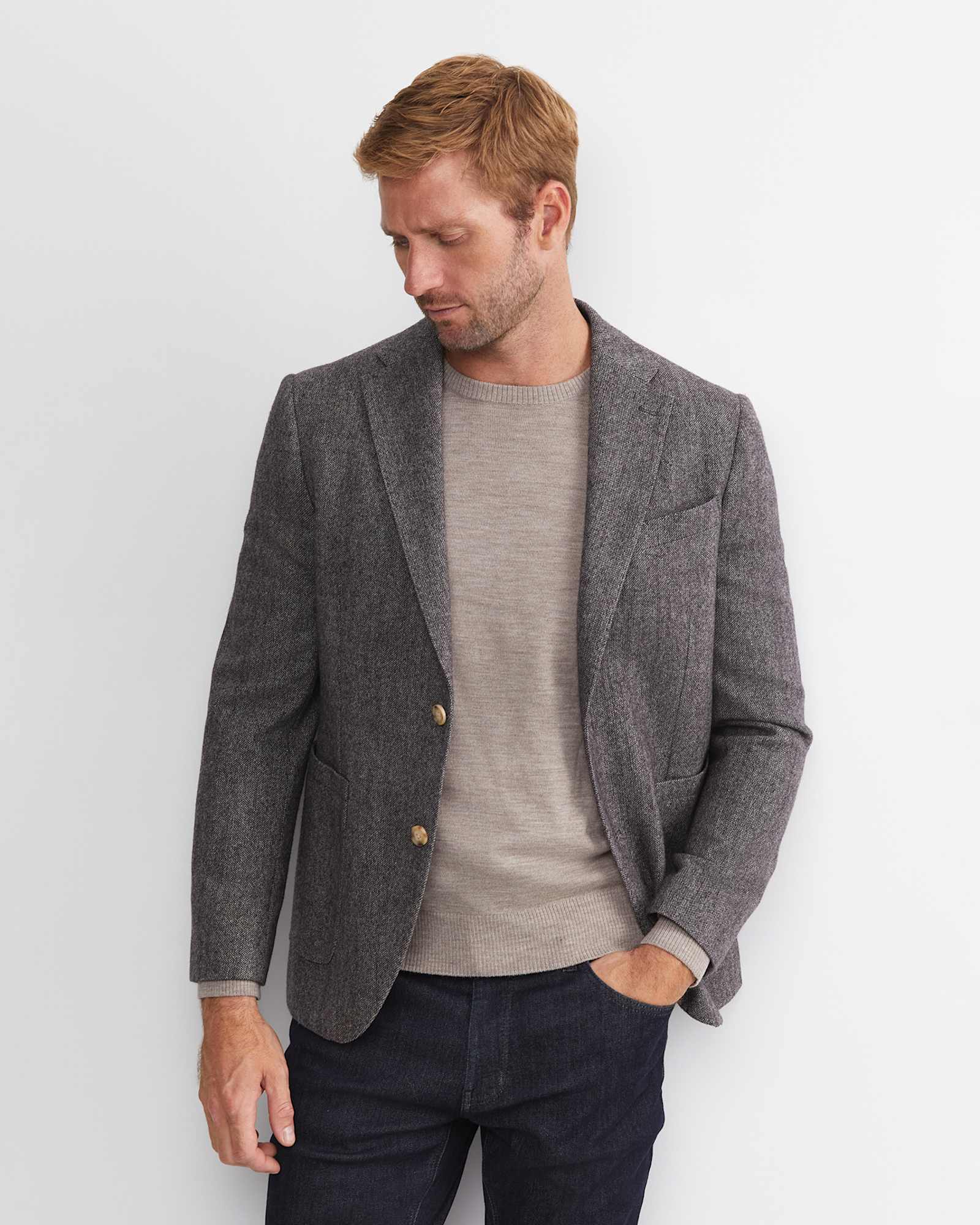 Max Washed Wool Item Jacket in DARK CHARCOAL