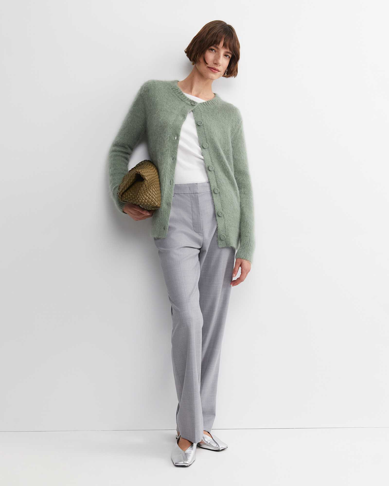 Tatiana Mohair Long Cardigan in SAGE