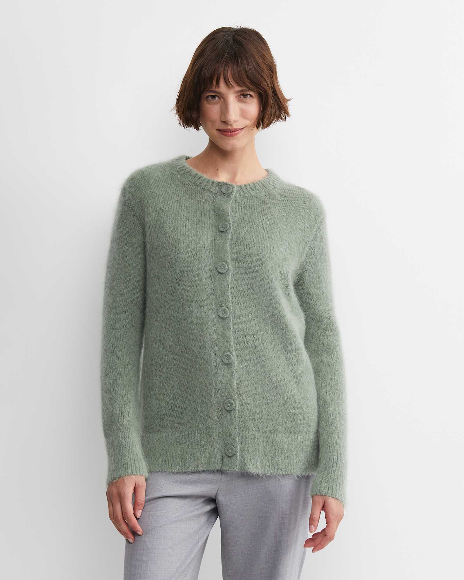 Tatiana Mohair Long Cardigan in SAGE