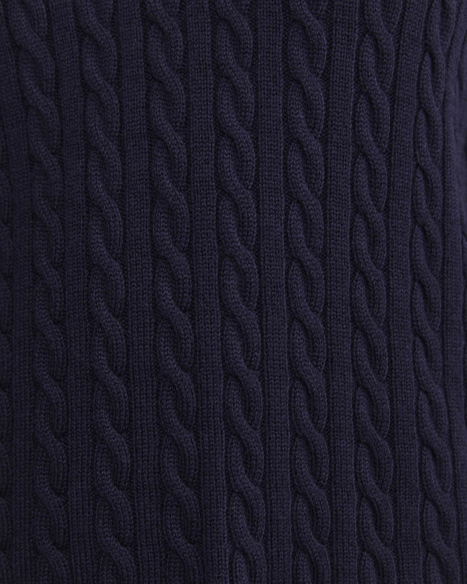 Baby Cable V-Neck Sweater in NAVY/WHITE
