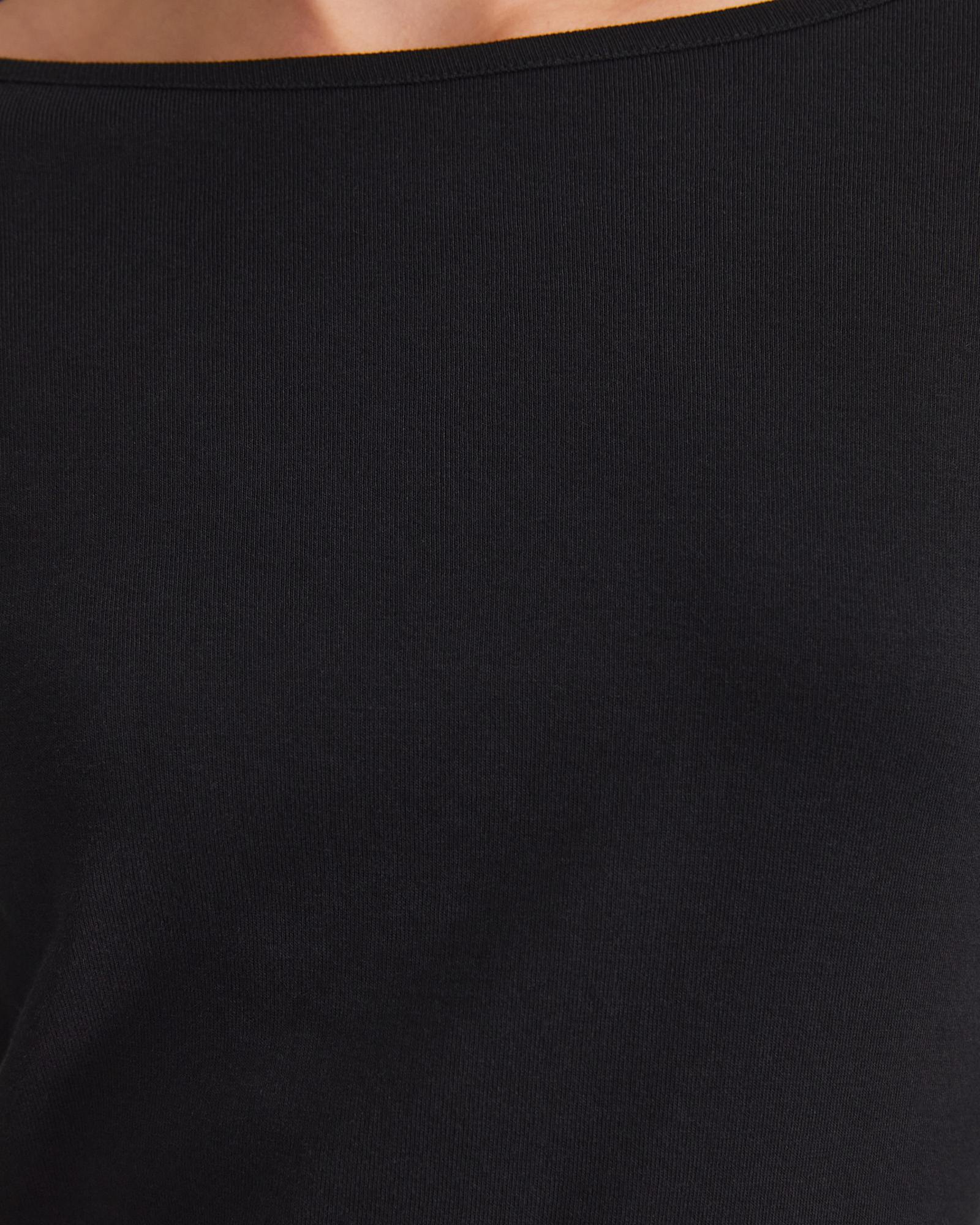 Heidi Long Sleeve Rib Tee in BLACK