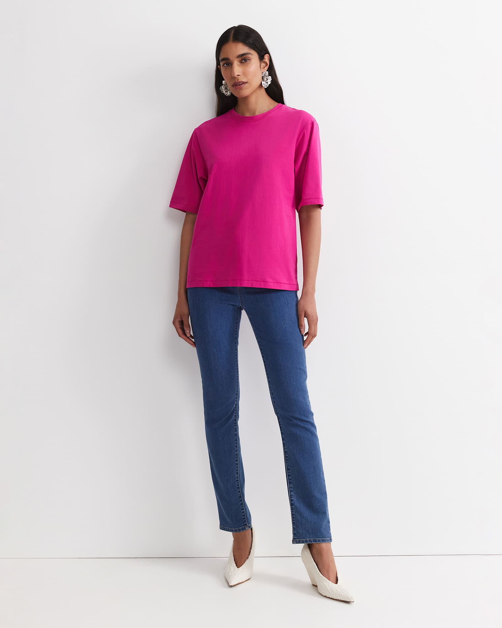 Alice Oversized Cotton T-Shirt in BERRY