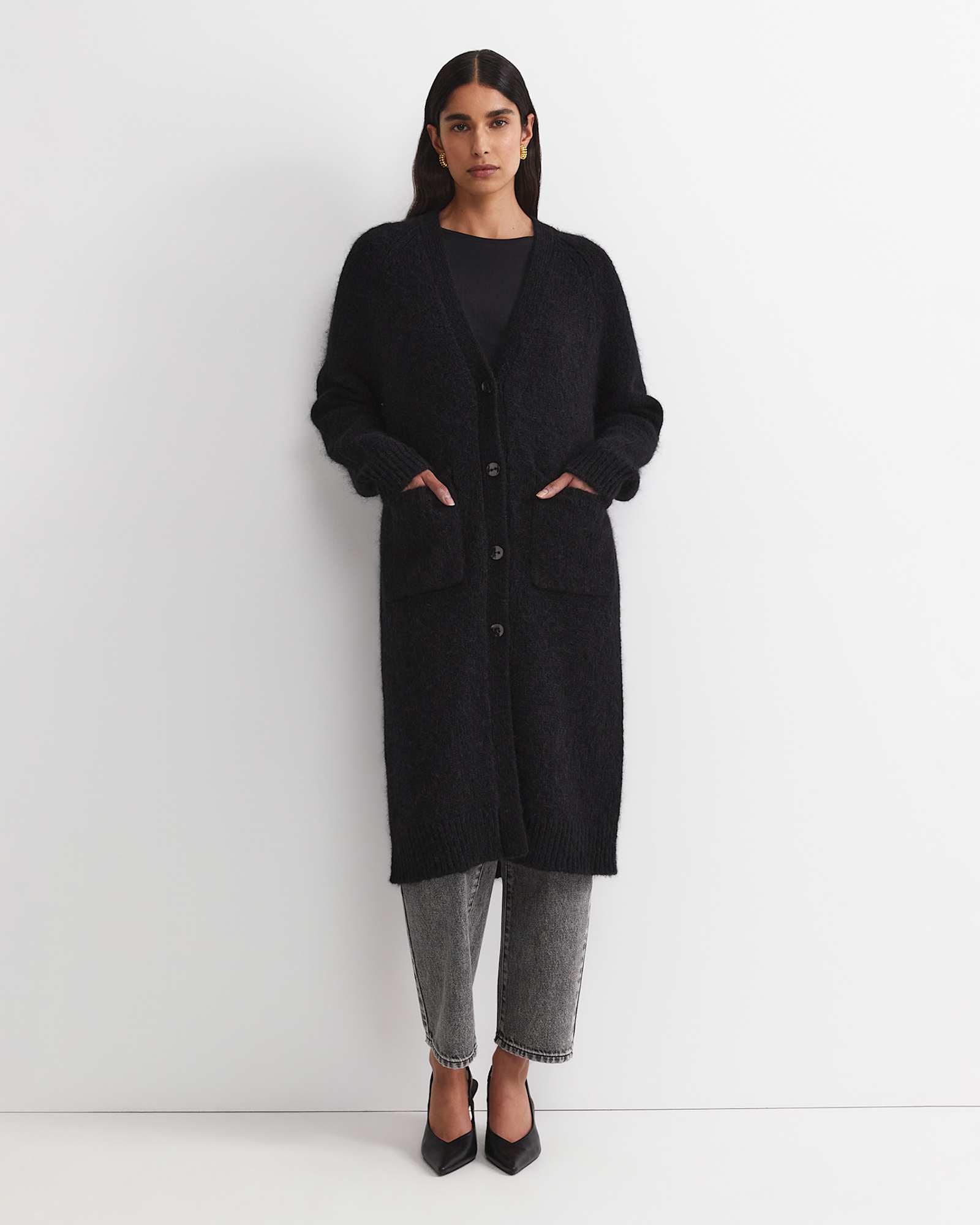 Sarish Cocoon Coatigan in BLACK