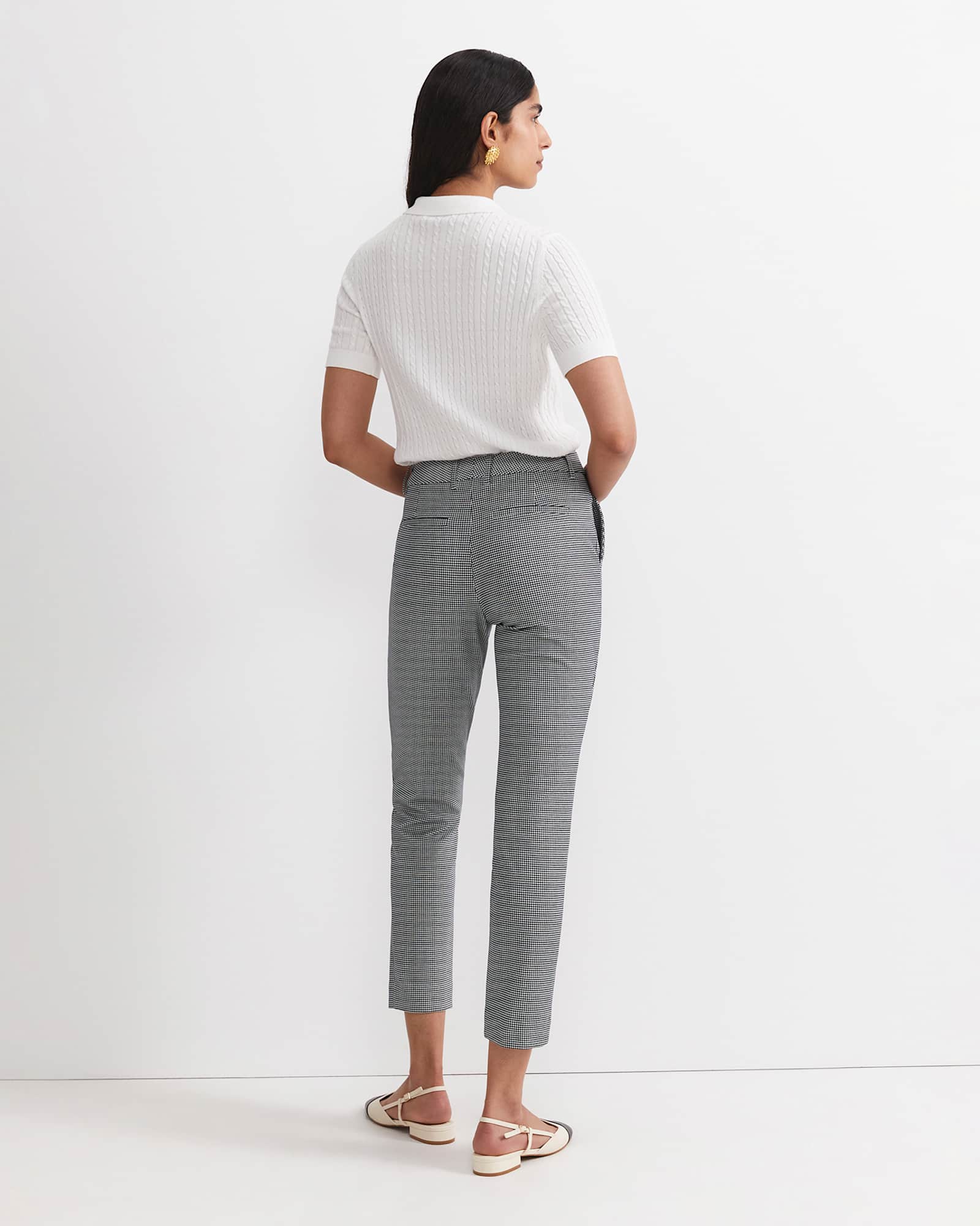 Evie Houndstooth Ponte Pant in BLACK/WHITE