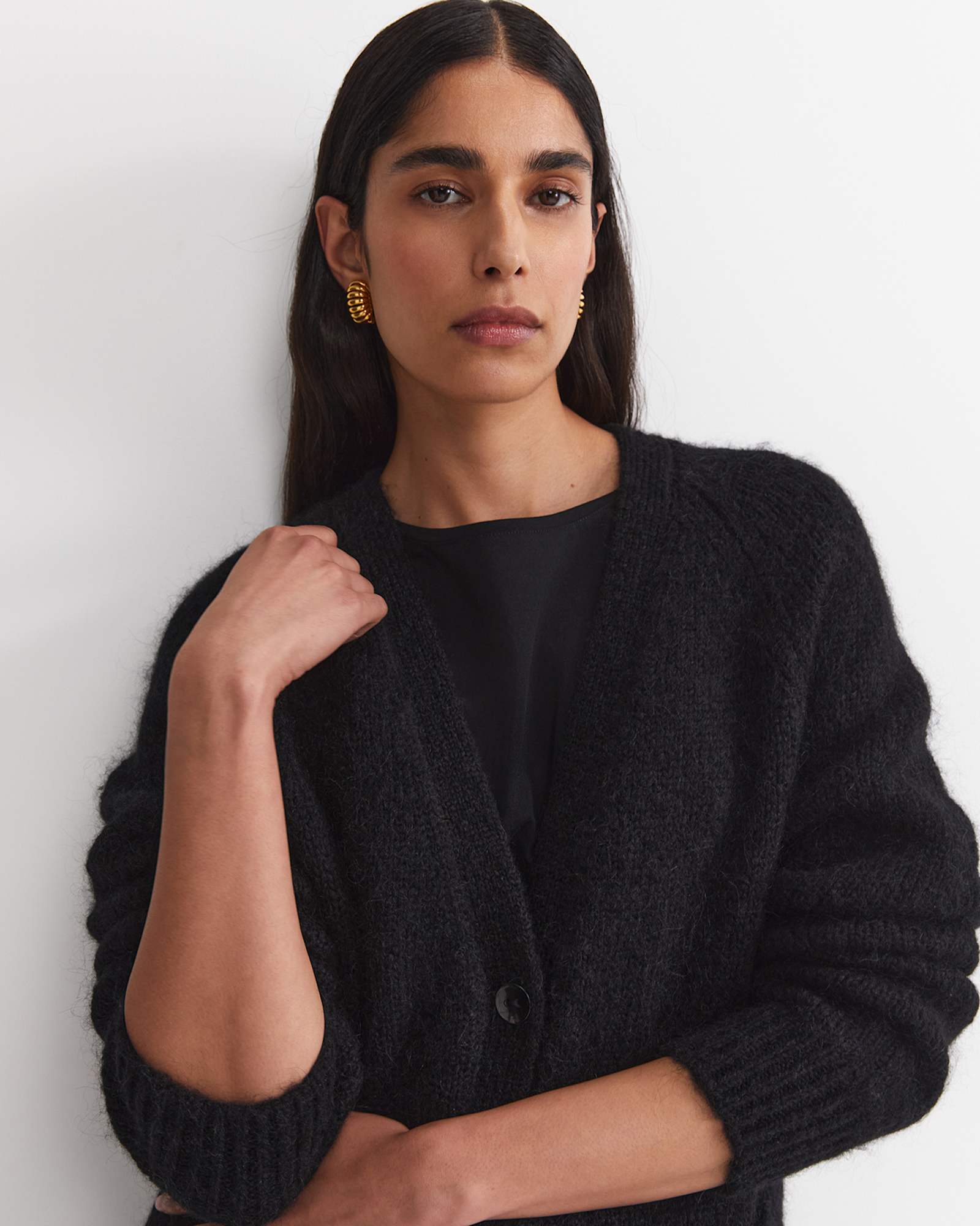 Sarish Cocoon Coatigan in BLACK