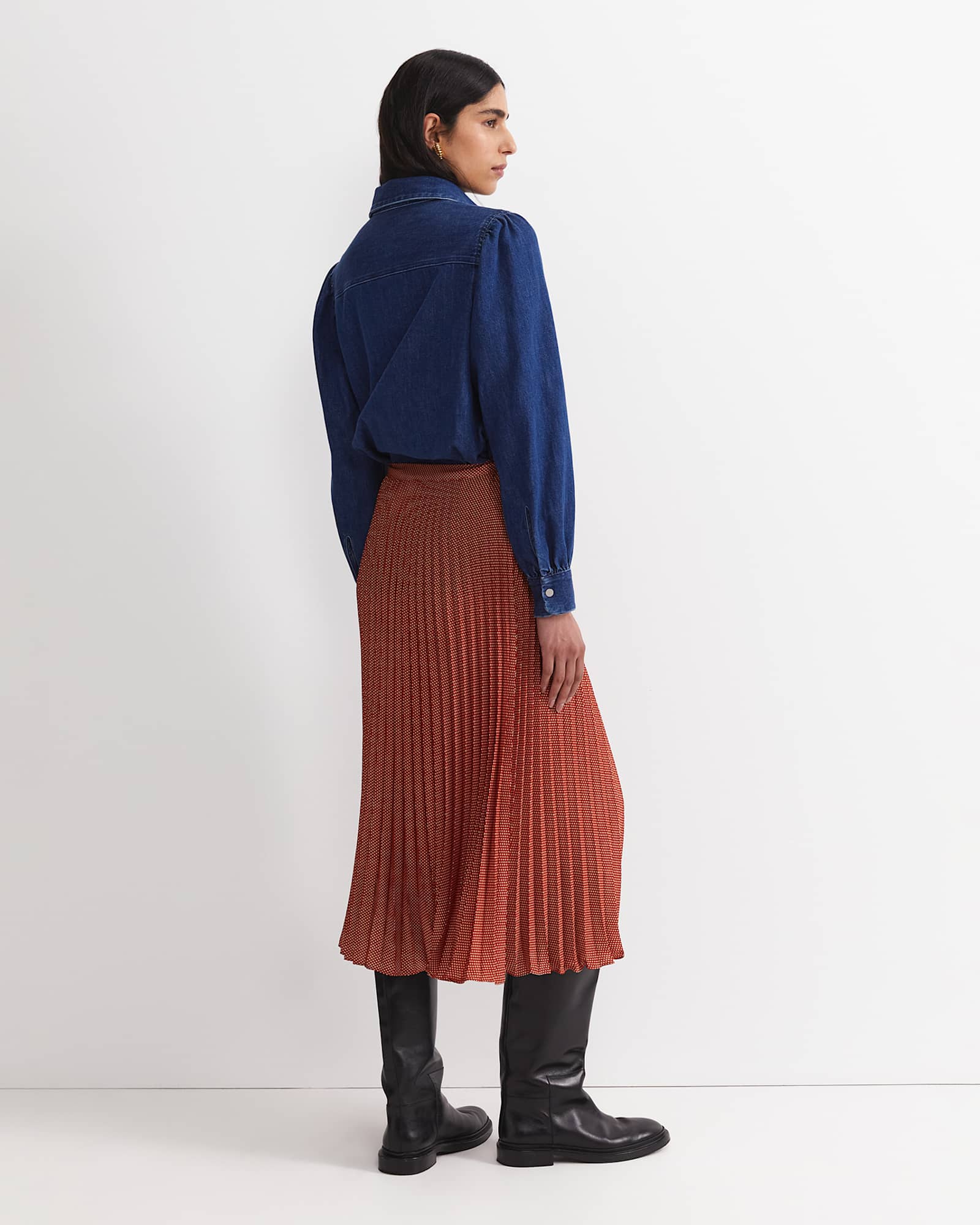 Megan Polka Dot Midi Skirt in MULTI