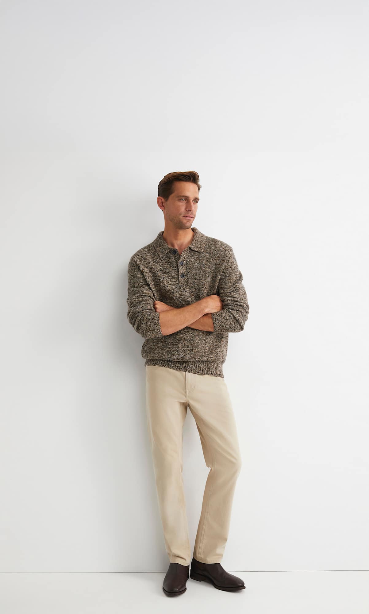 Todd Knit Polo in BROWN MULTI