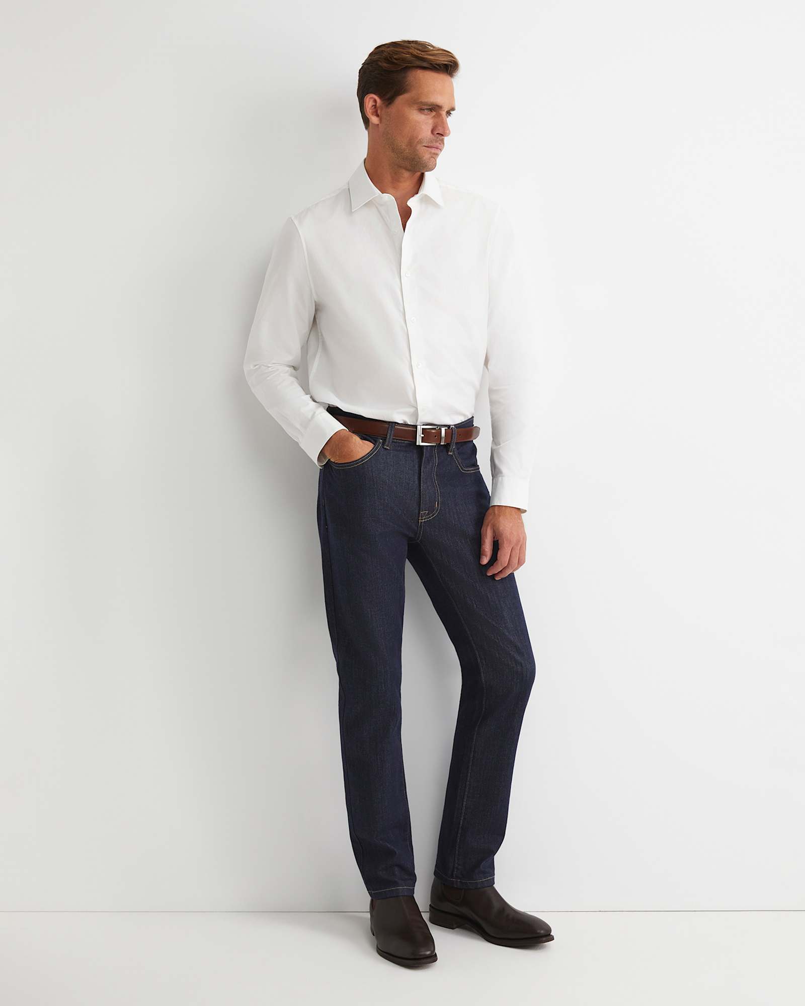 Emile Long Sleeve Dress Shirt in WHITE