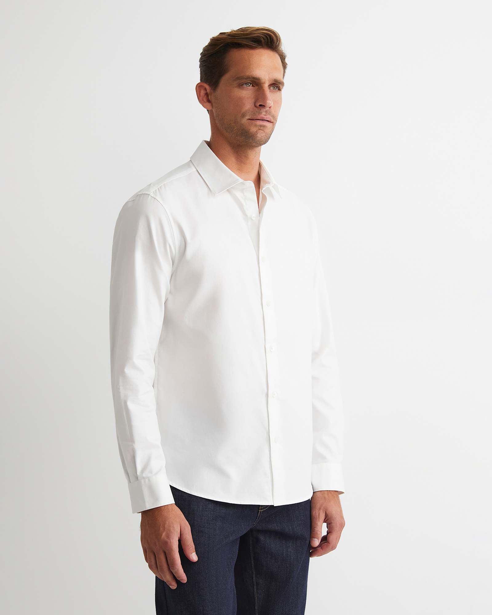 Emile Long Sleeve Dress Shirt in WHITE