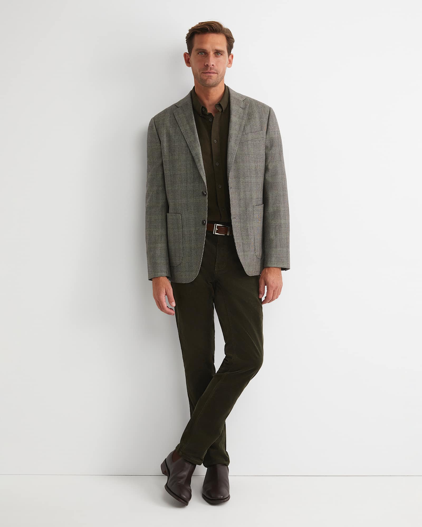 Tilbury Check Item Jacket in BROWN/NATURAL