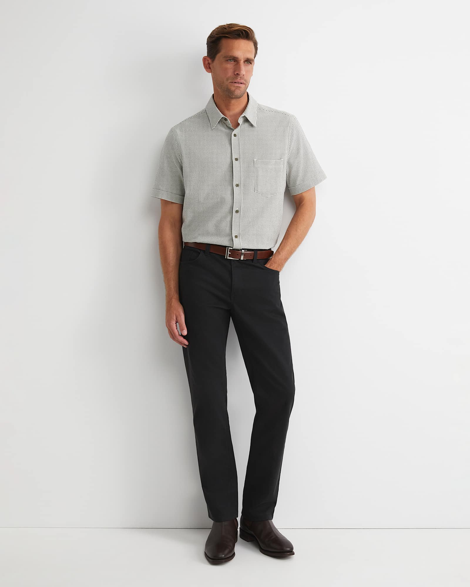 Hewson Short Sleeve Check Shirt in GREEN MULTI