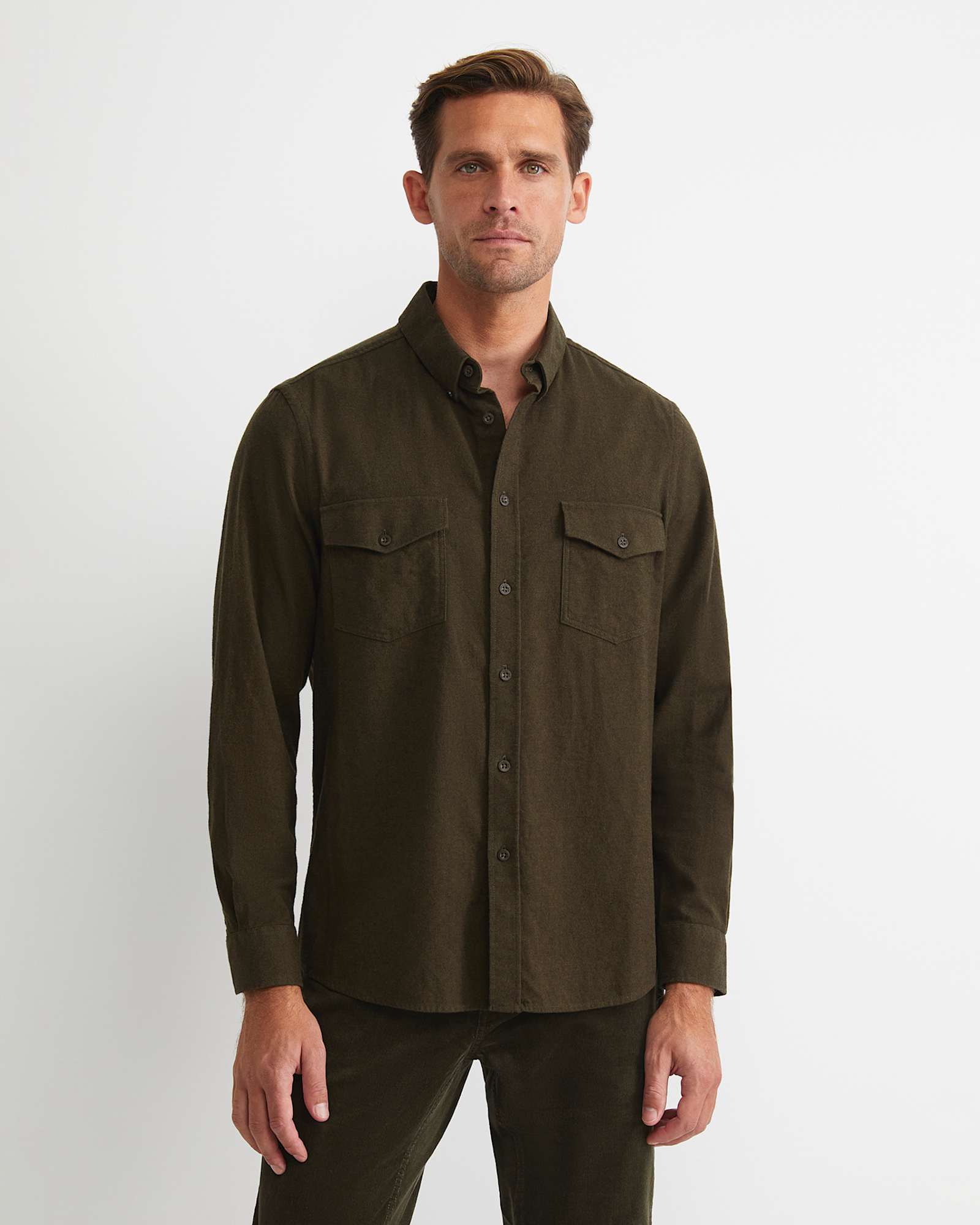 Jarron Long Sleeve Shirt in KHAKI MELANGE
