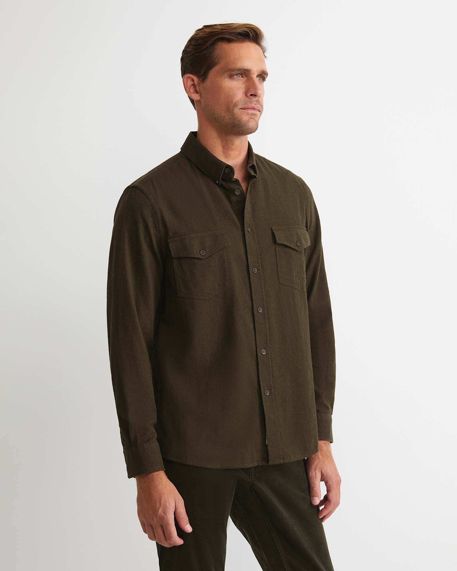 Jarron Long Sleeve Shirt in KHAKI MELANGE