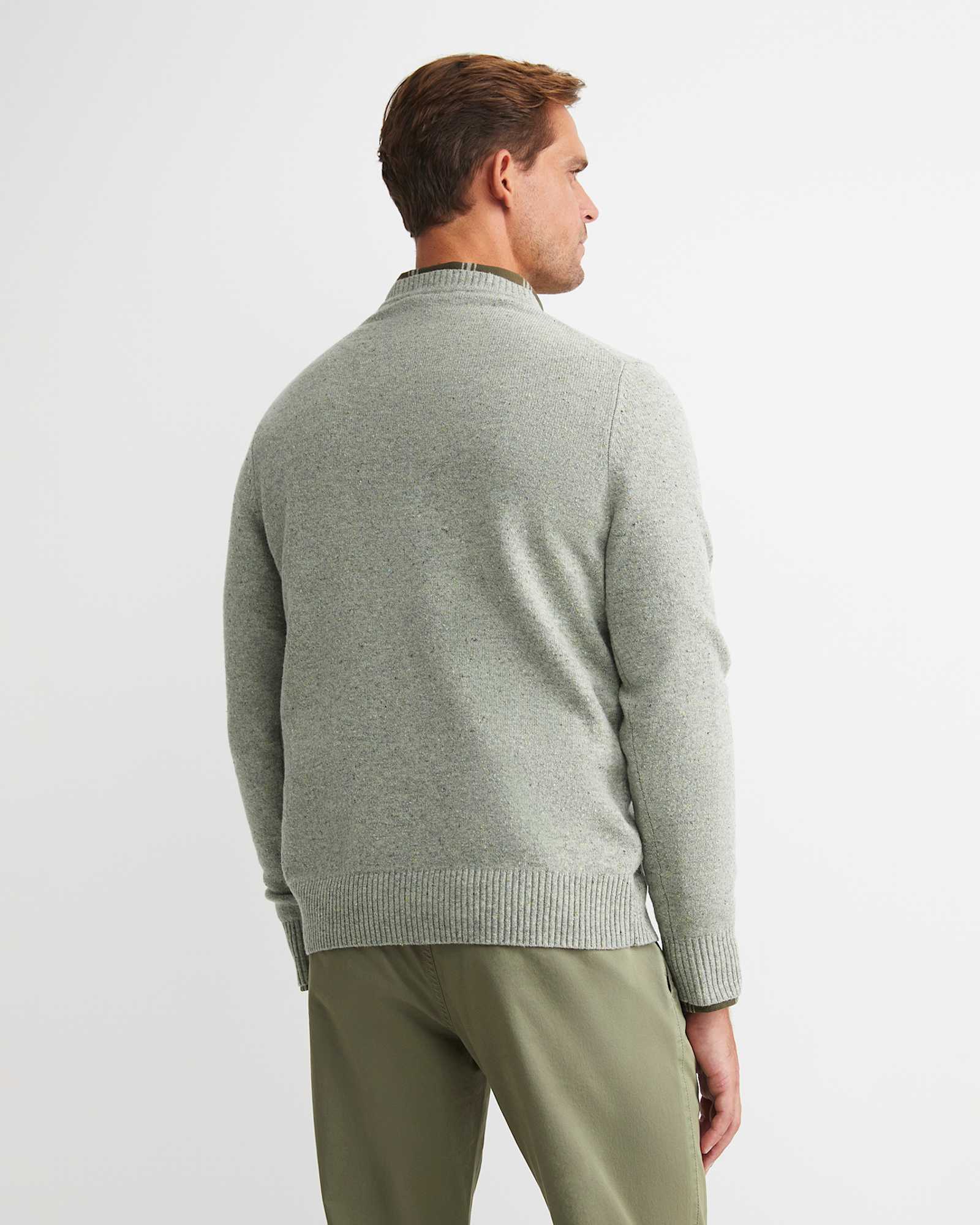 Noah Speckled Merino Crew Knit in SEAFOAM