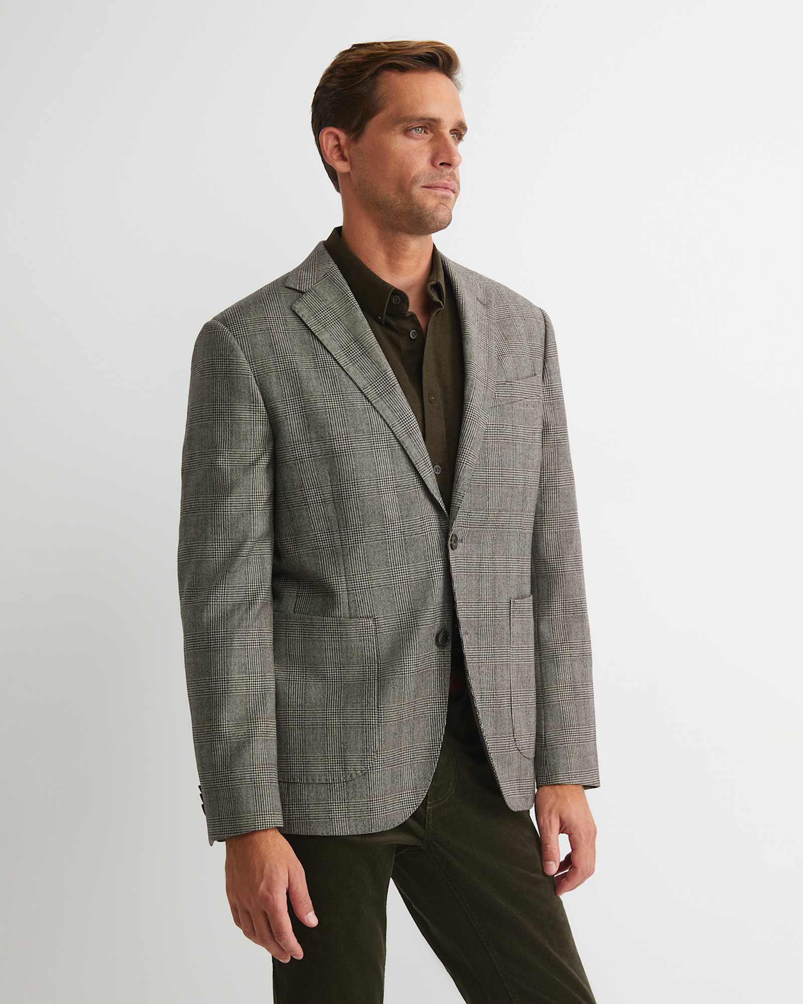 Tilbury Check Item Jacket in BROWN/NATURAL