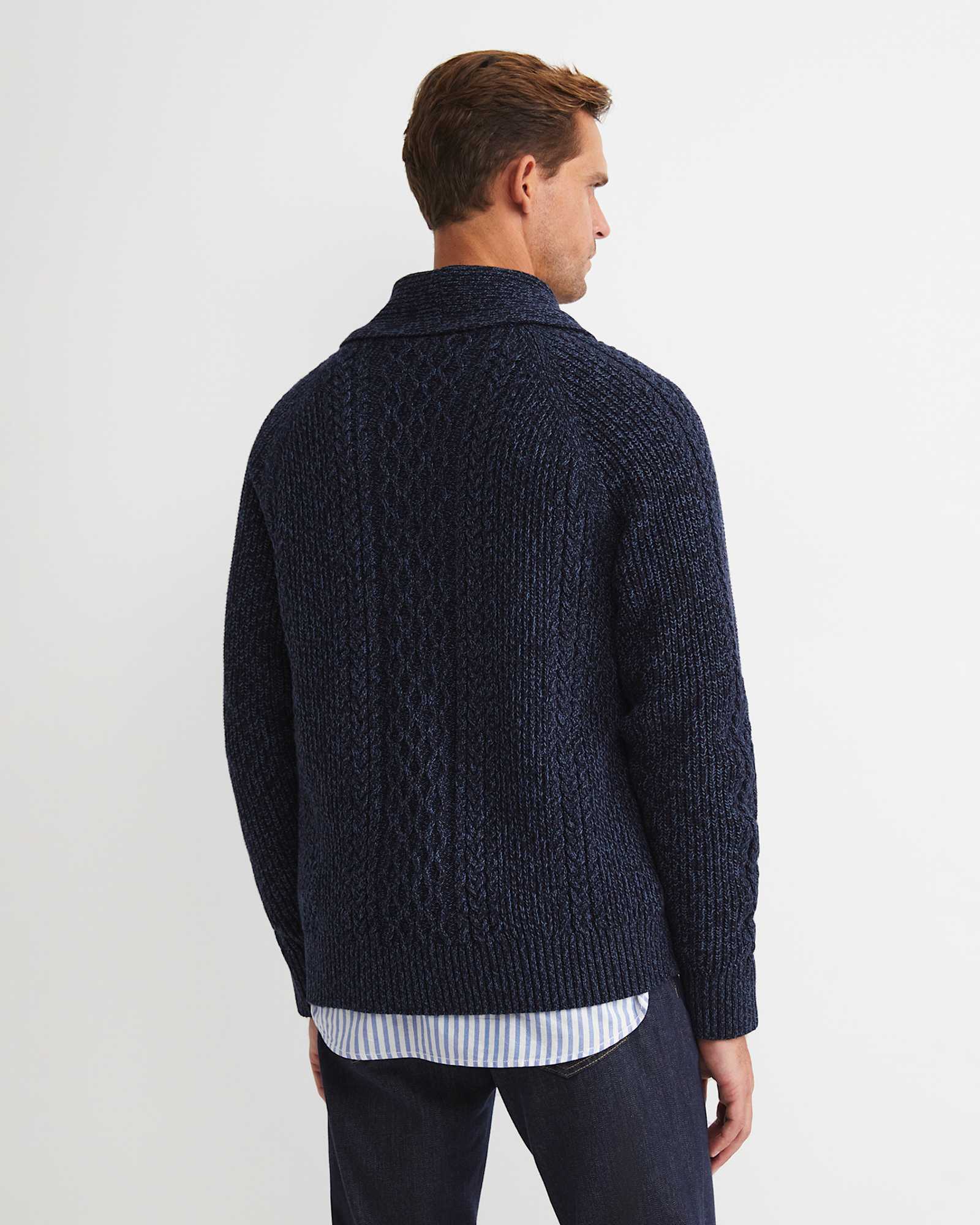 Joshua Cable Cardigan in NAVY/BLUE