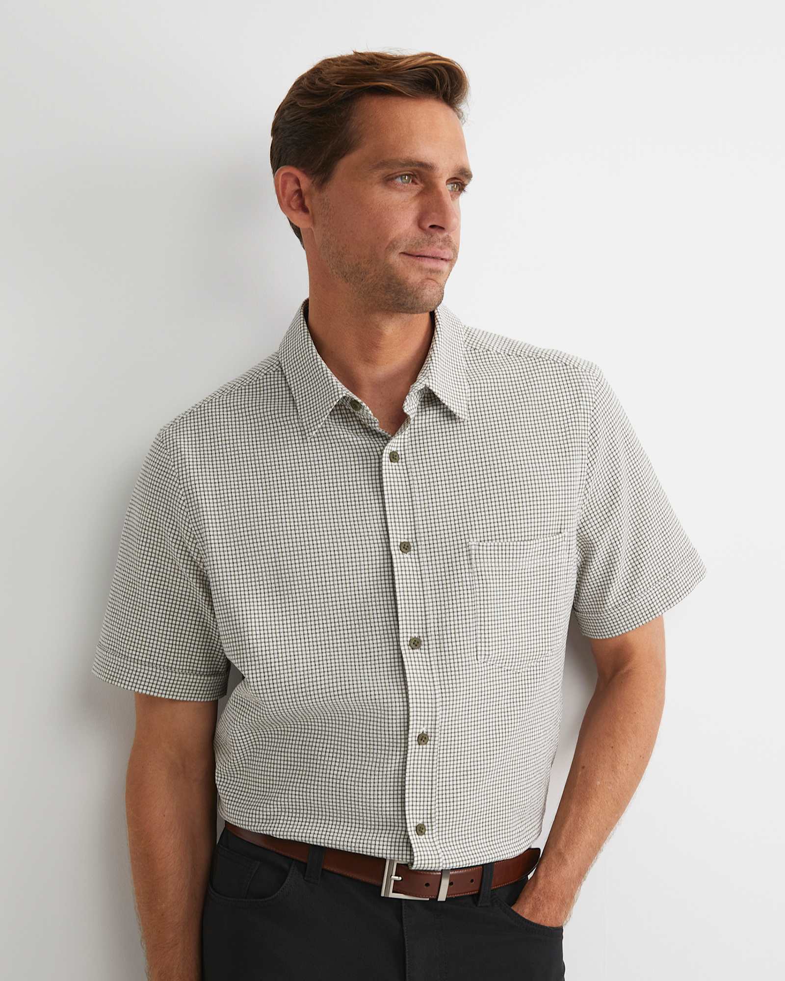 Hewson Short Sleeve Check Shirt in GREEN MULTI