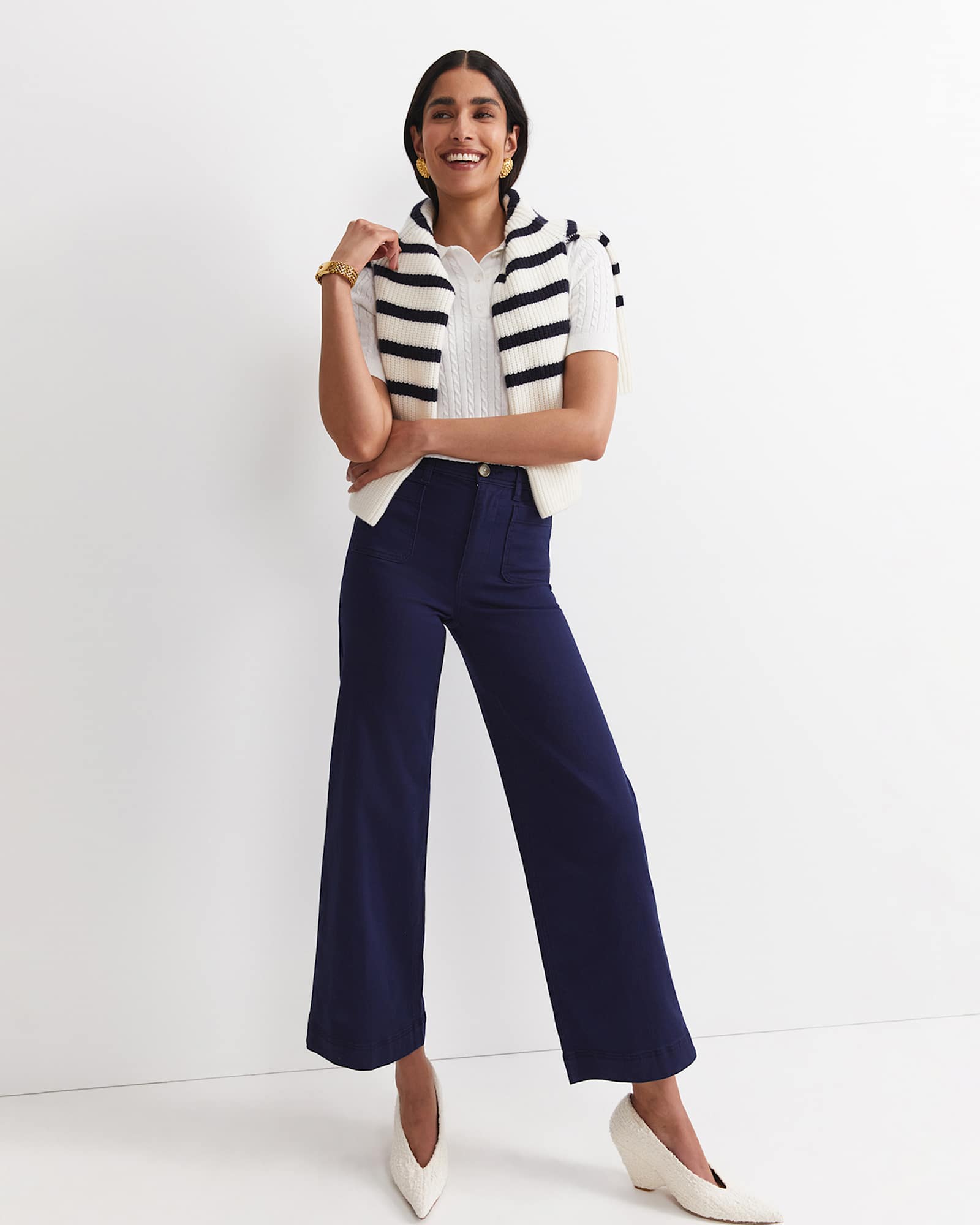 Nili Wide Leg Jean in NAVY