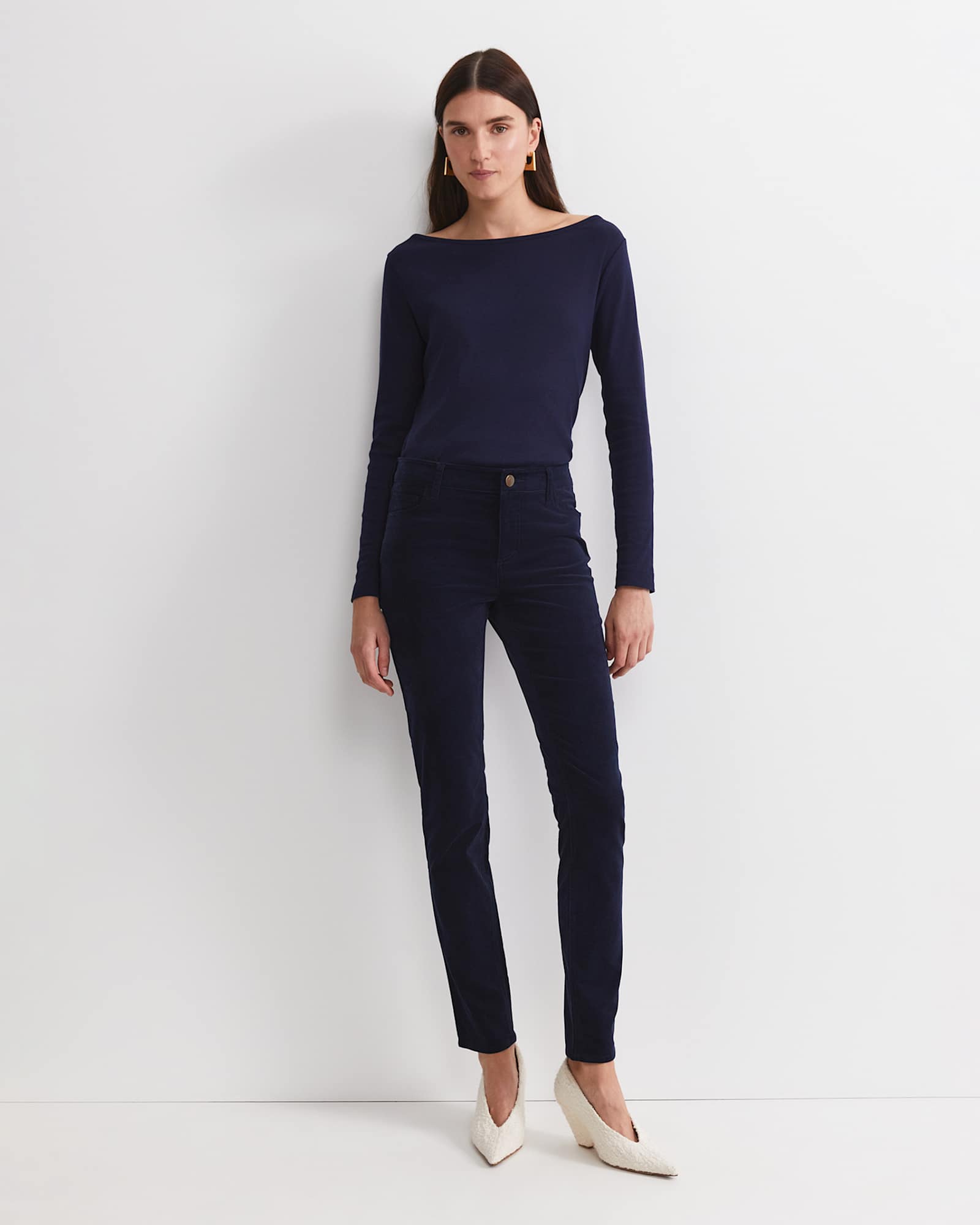 Cleo Velvet Pant in NAVY