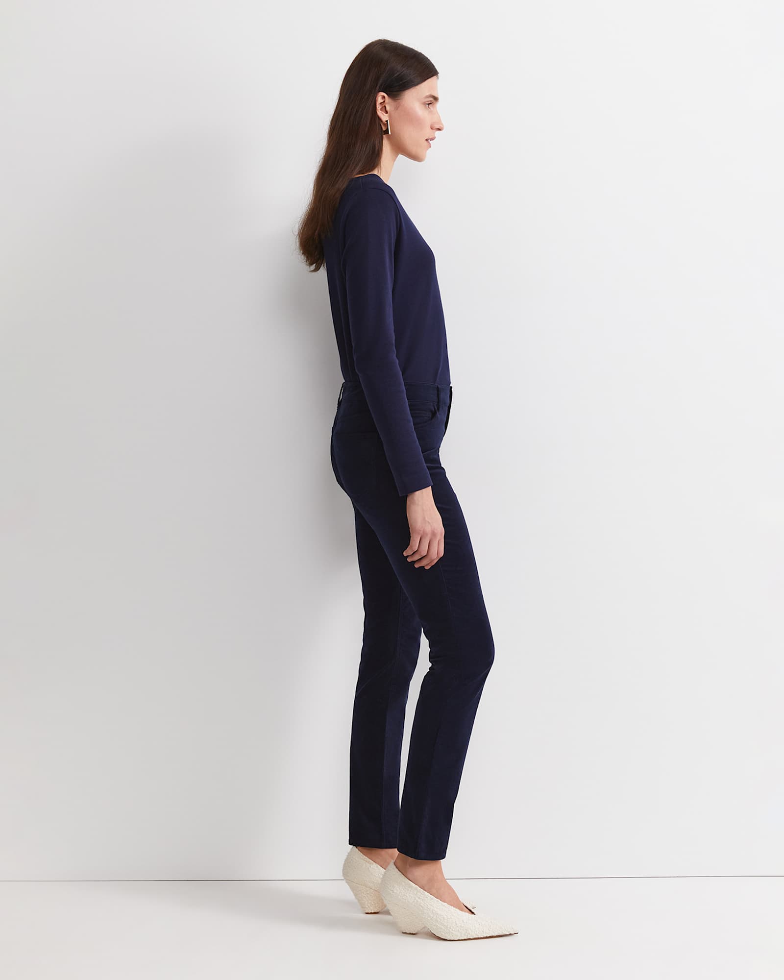 Cleo Velvet Pant in NAVY