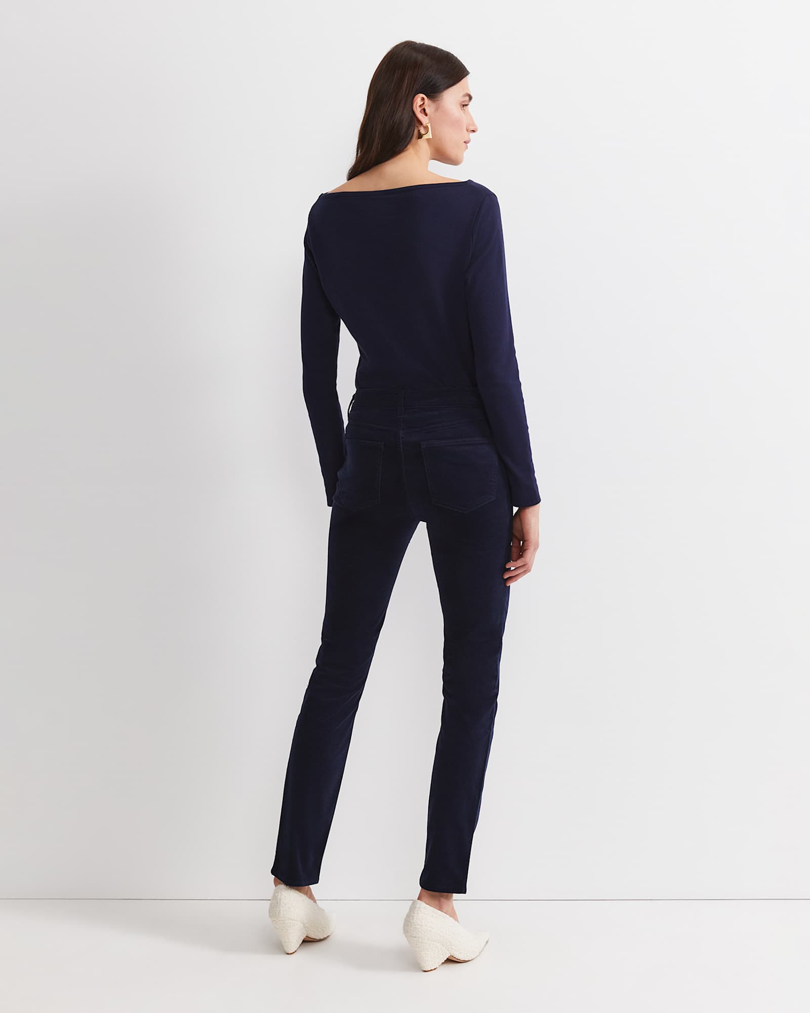 Cleo Velvet Pant in NAVY