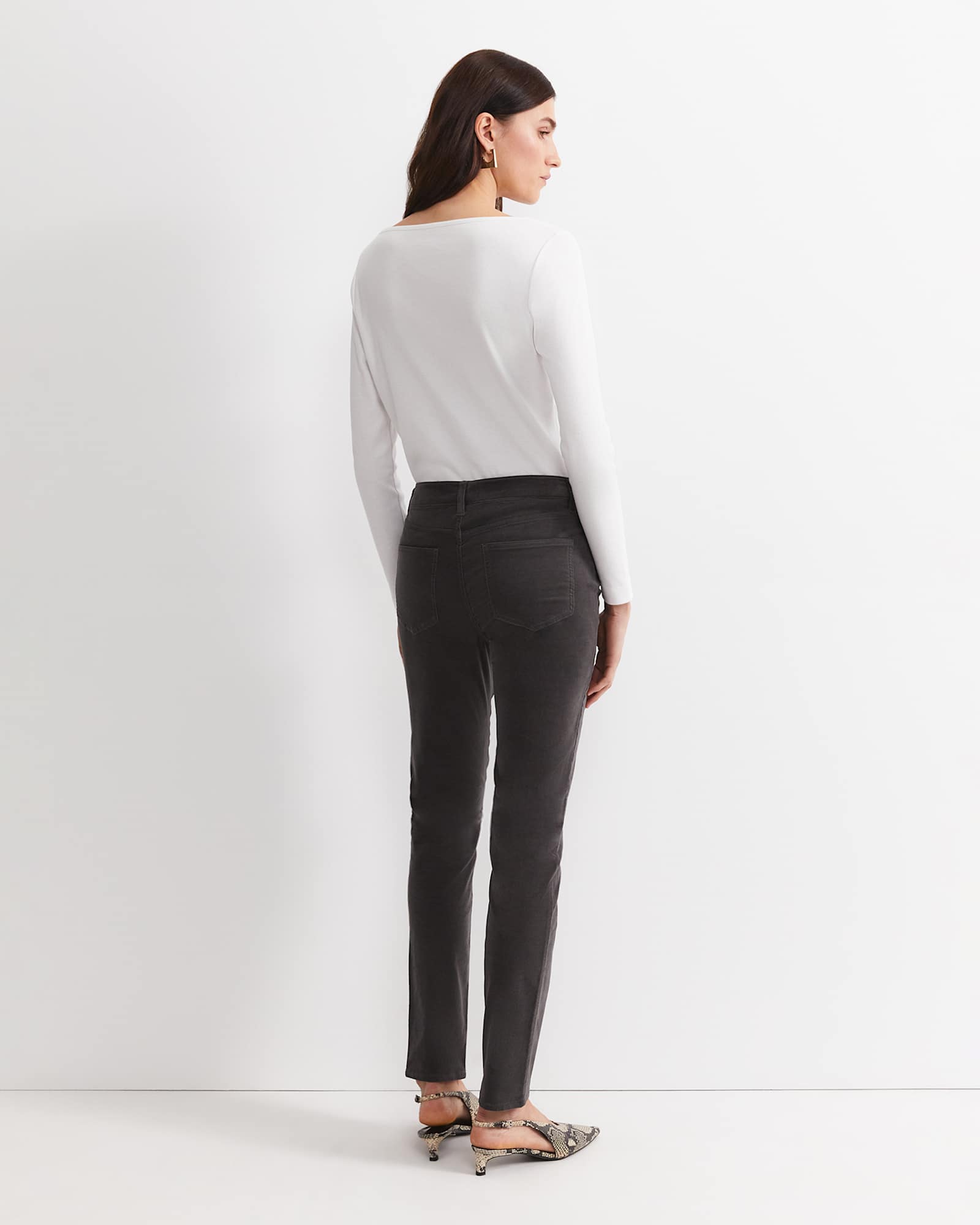 Cleo Velvet Pant in CHARCOAL