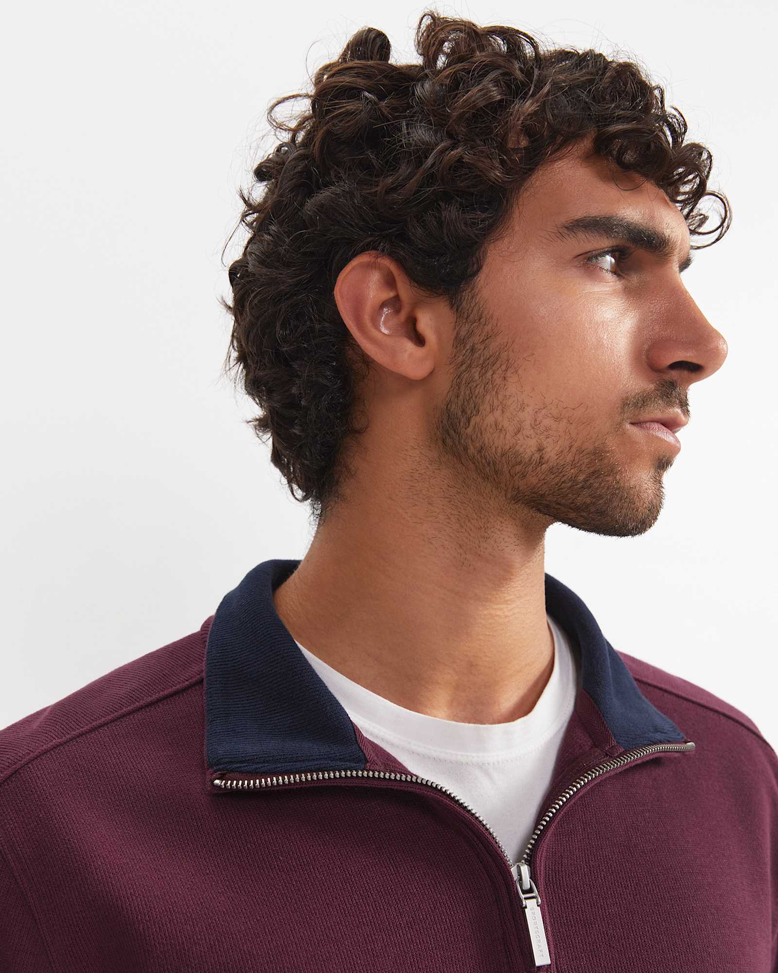 SC Quarter Zip Sweat in BURGUNDY