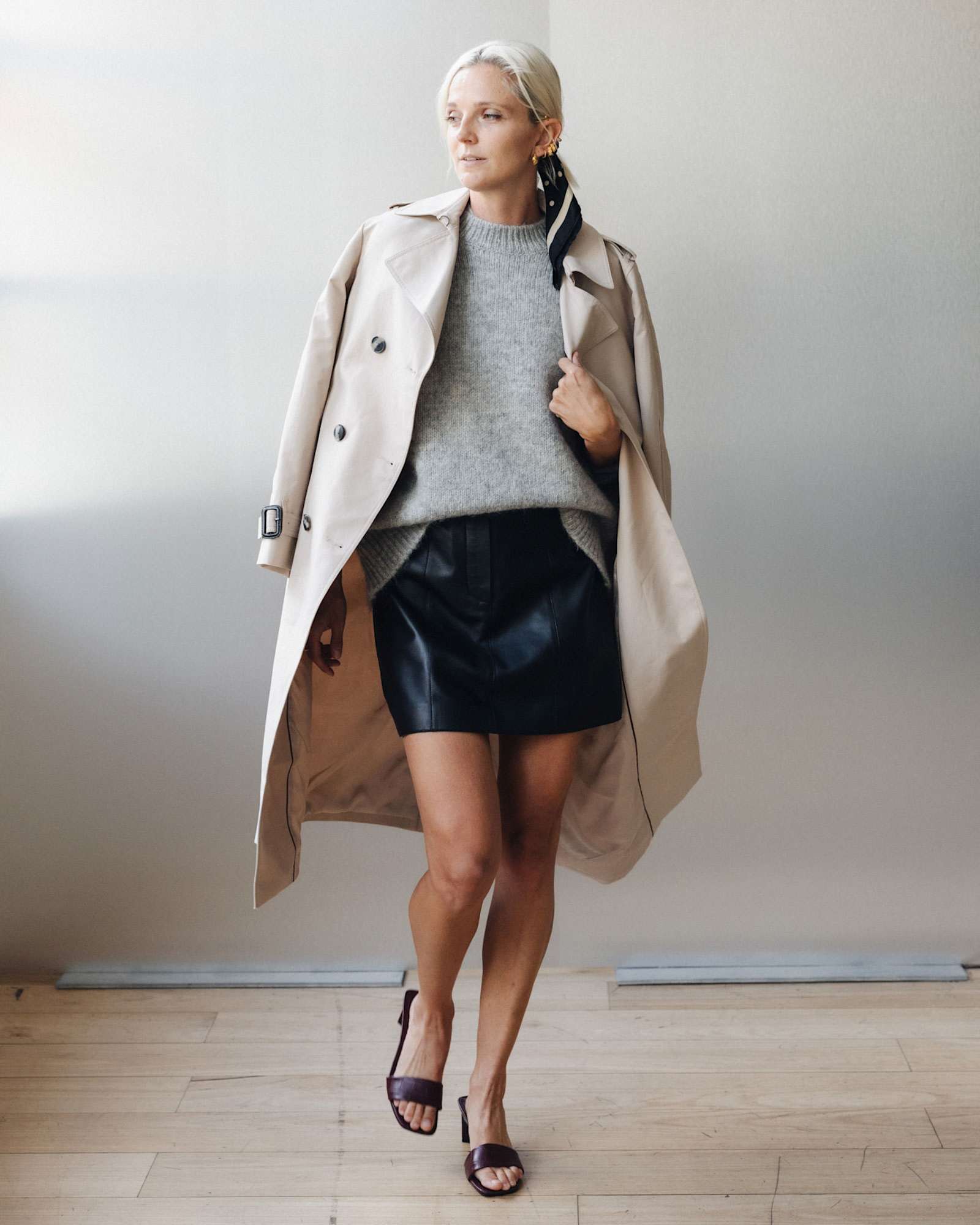 Gemma Leather Mini Skirt in BLACK