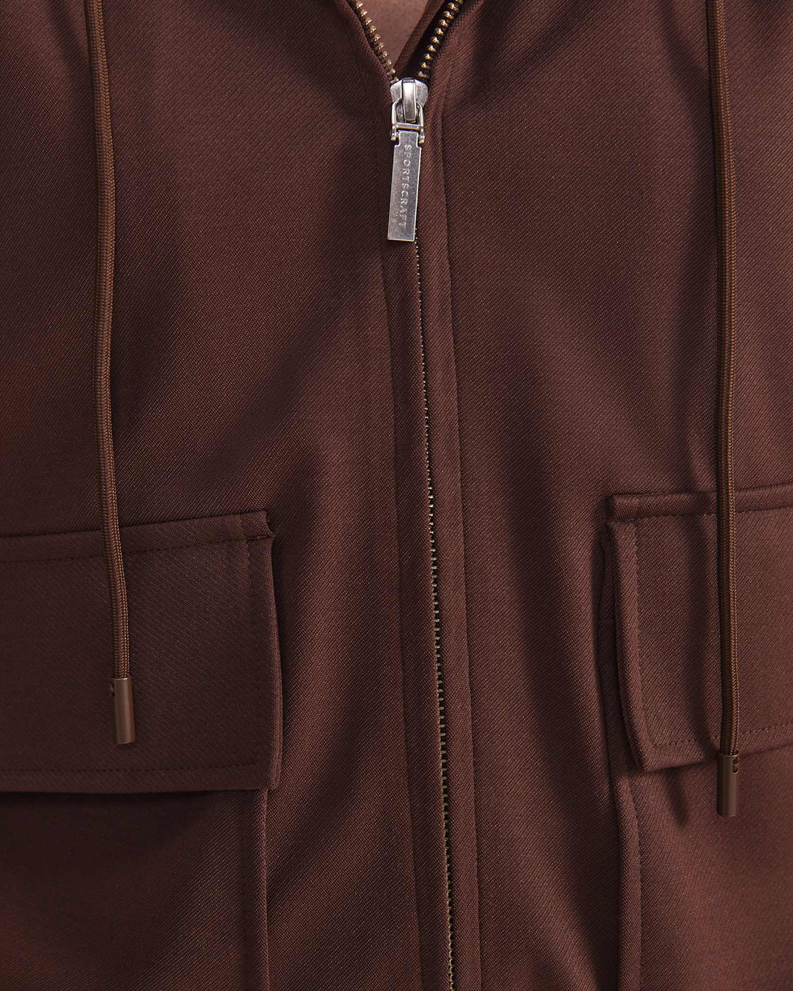 Misha Hooded Track Jacket in CHOCOLATE