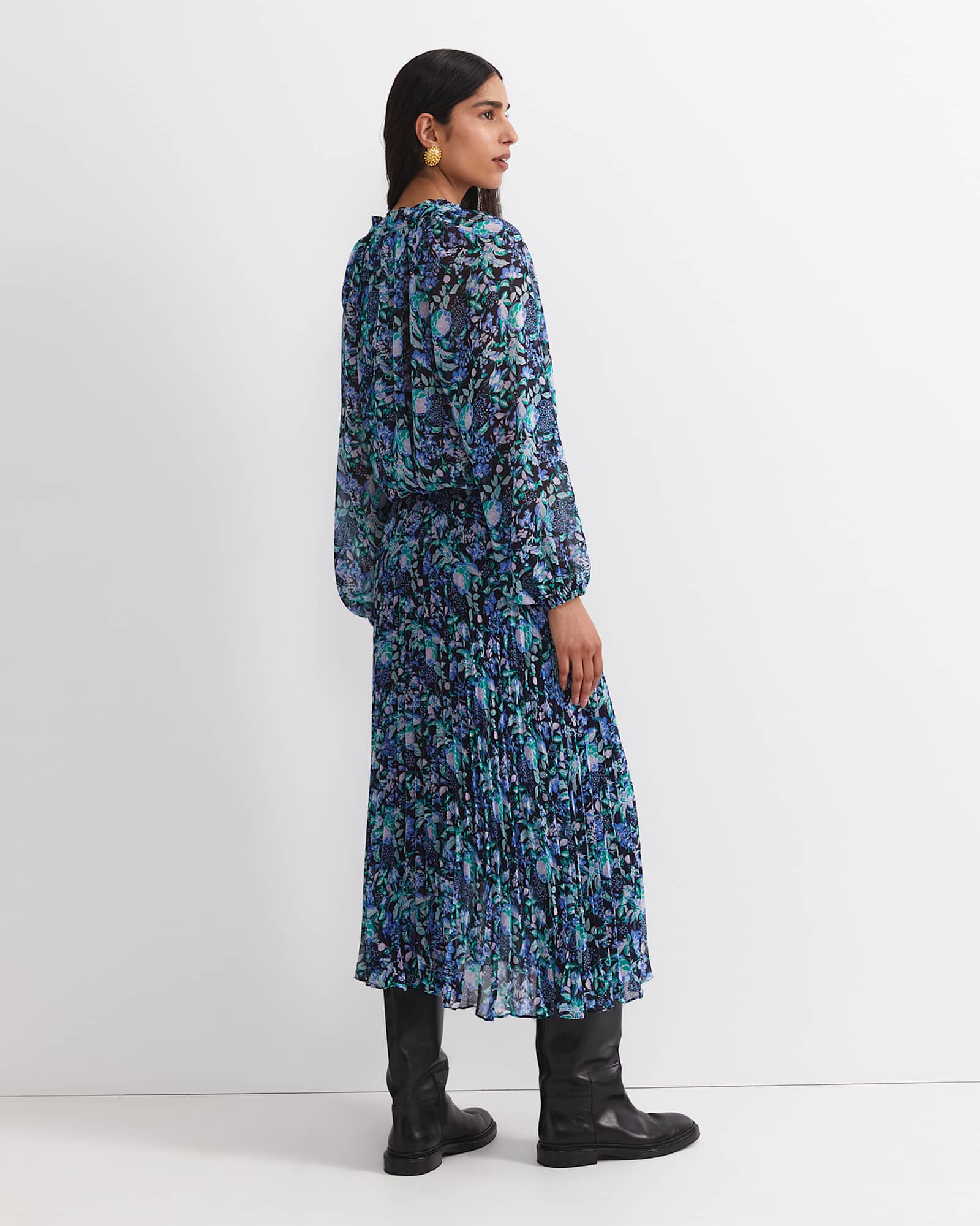 Nilsa Print Midi Skirt in BLACK MULTI