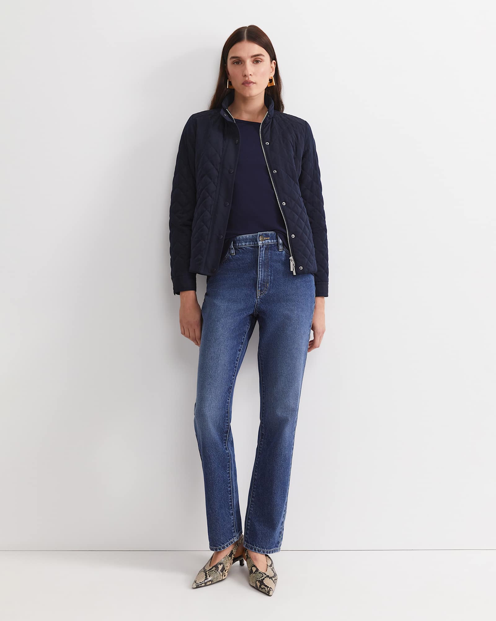 Vera Quilted Jacket in NAVY