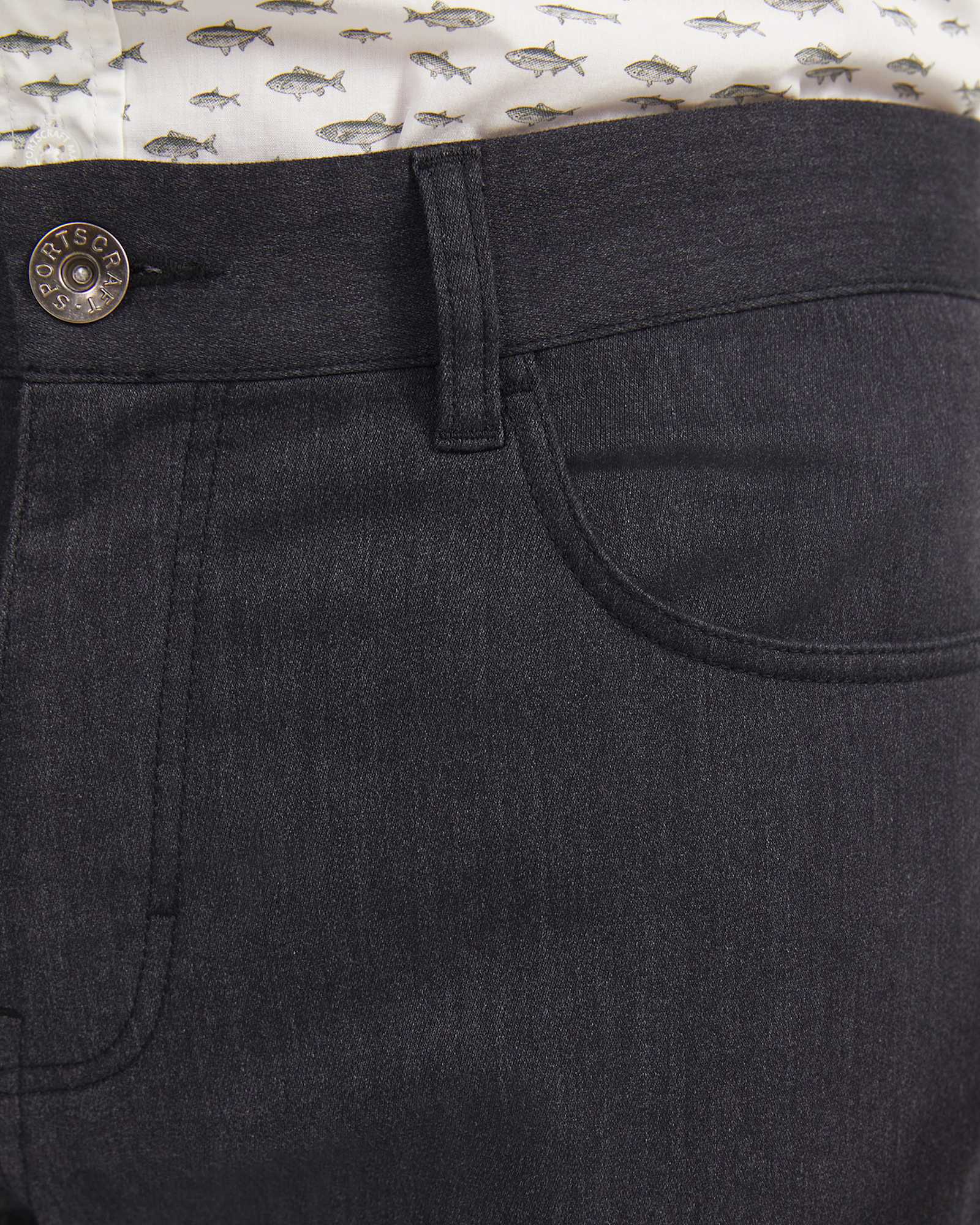 Arlo Brushed 5 Pocket Pant in BLACK