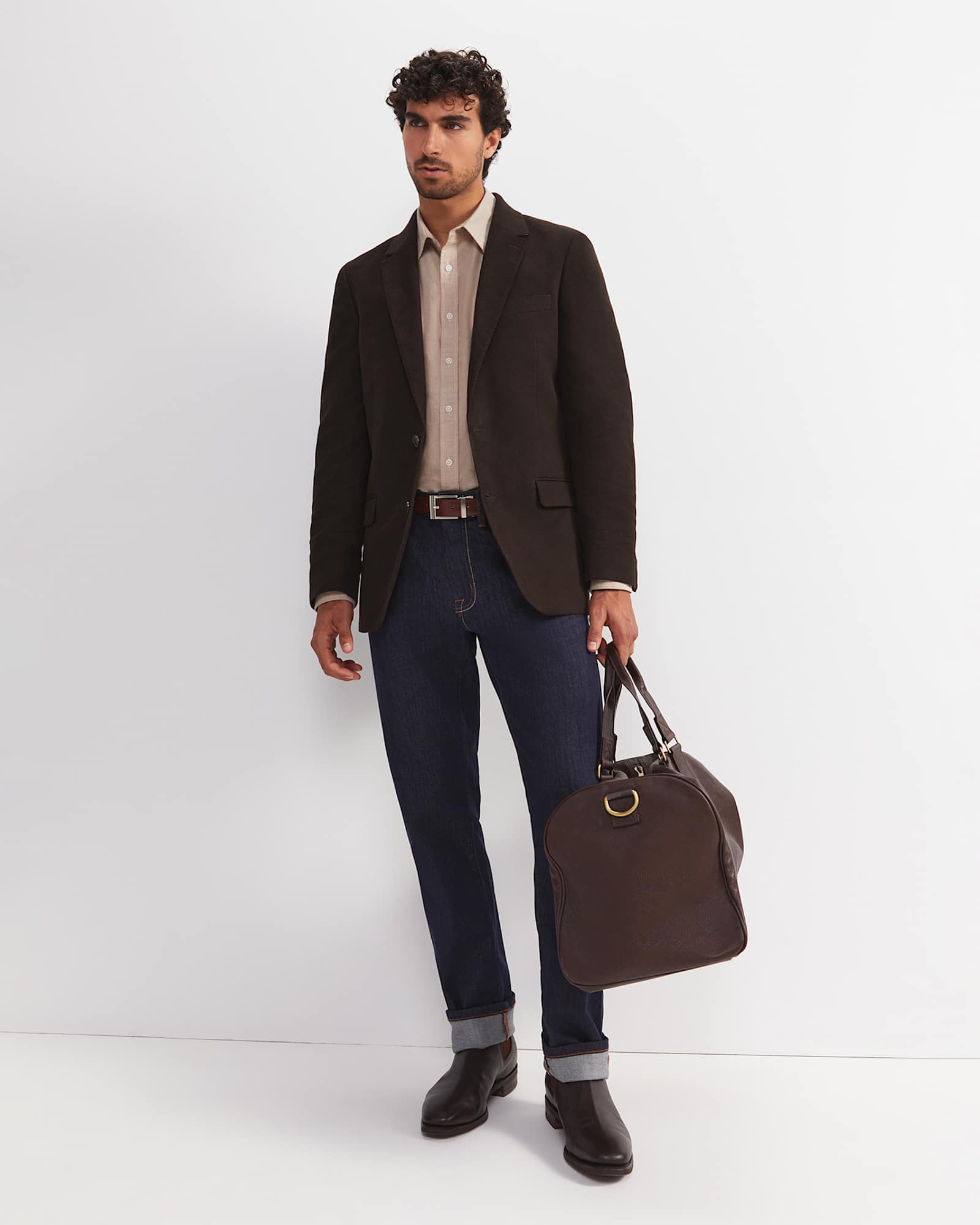 Moleskin Item Jacket in COFFEE BEAN