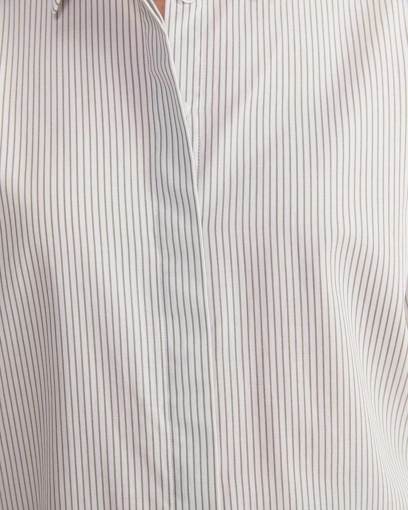 Priscilla Stripe Shirt in WHITE/KHAKI
