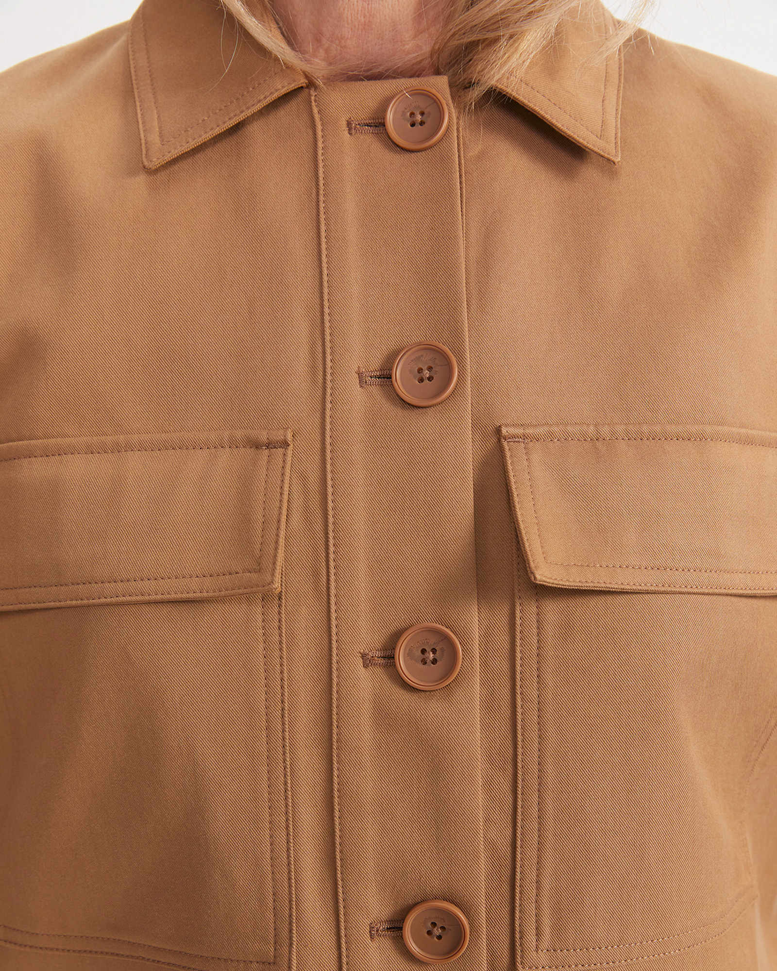 Hazel Crop Jacket in TAN