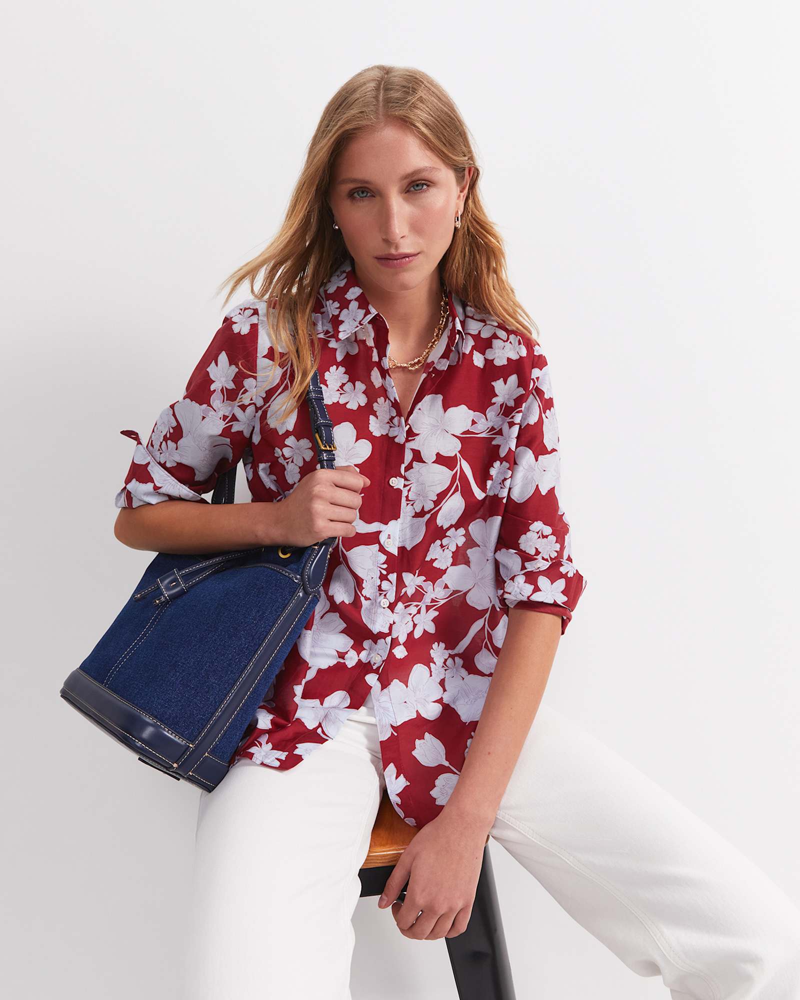 Melody Cotton Silk Shirt in MULTI
