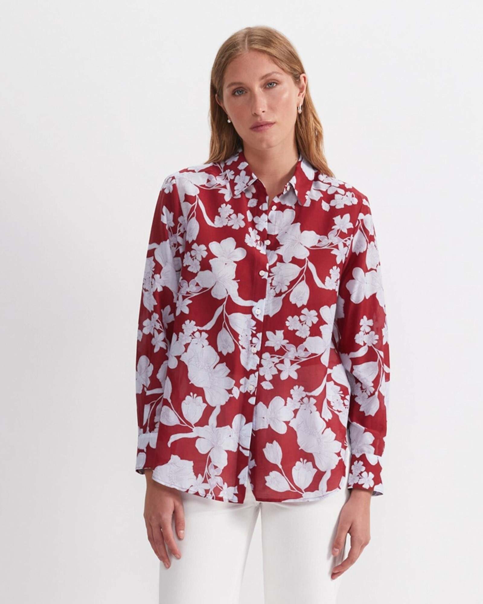 Melody Cotton Silk Shirt in MULTI