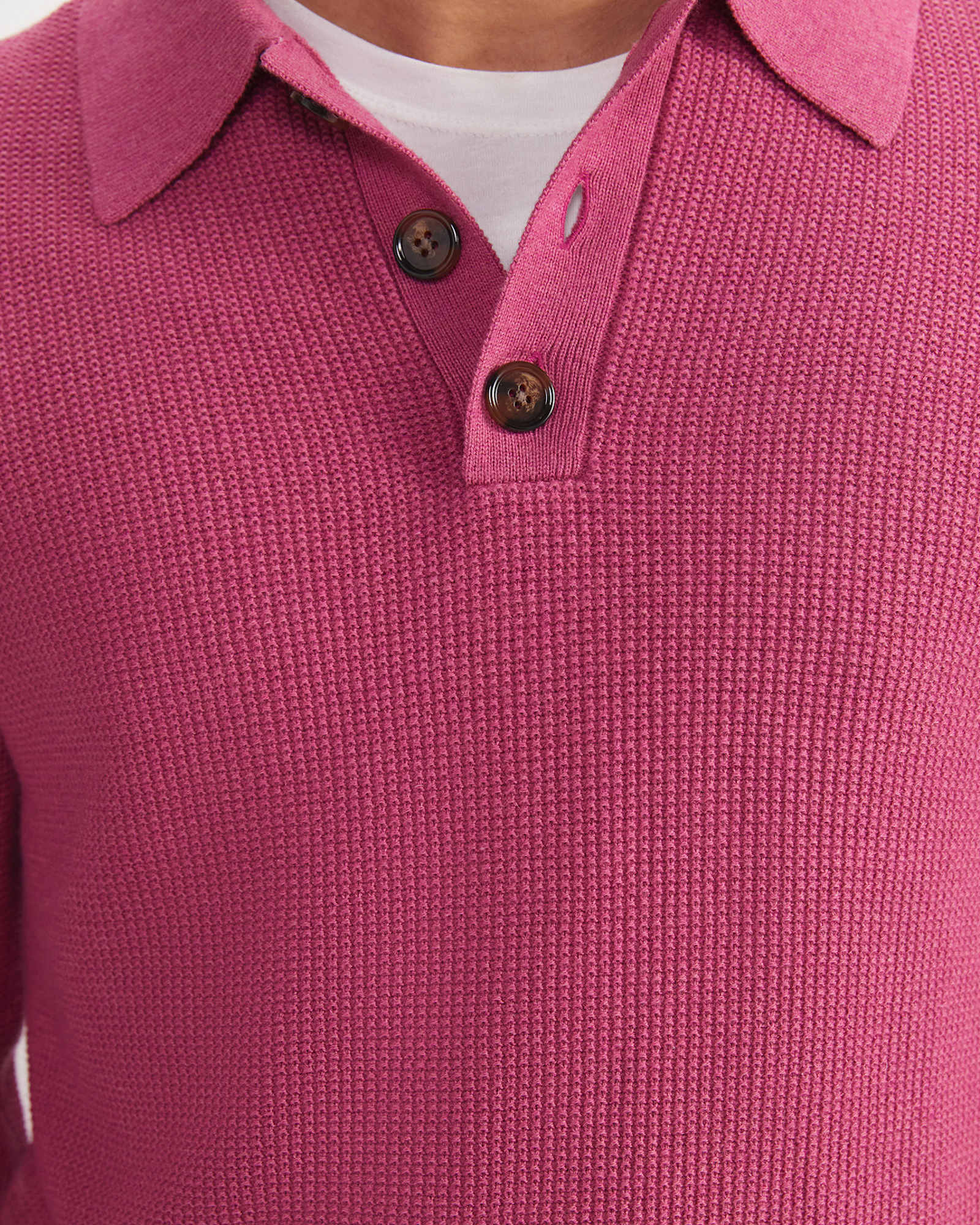 Chris Knit Polo in BERRY