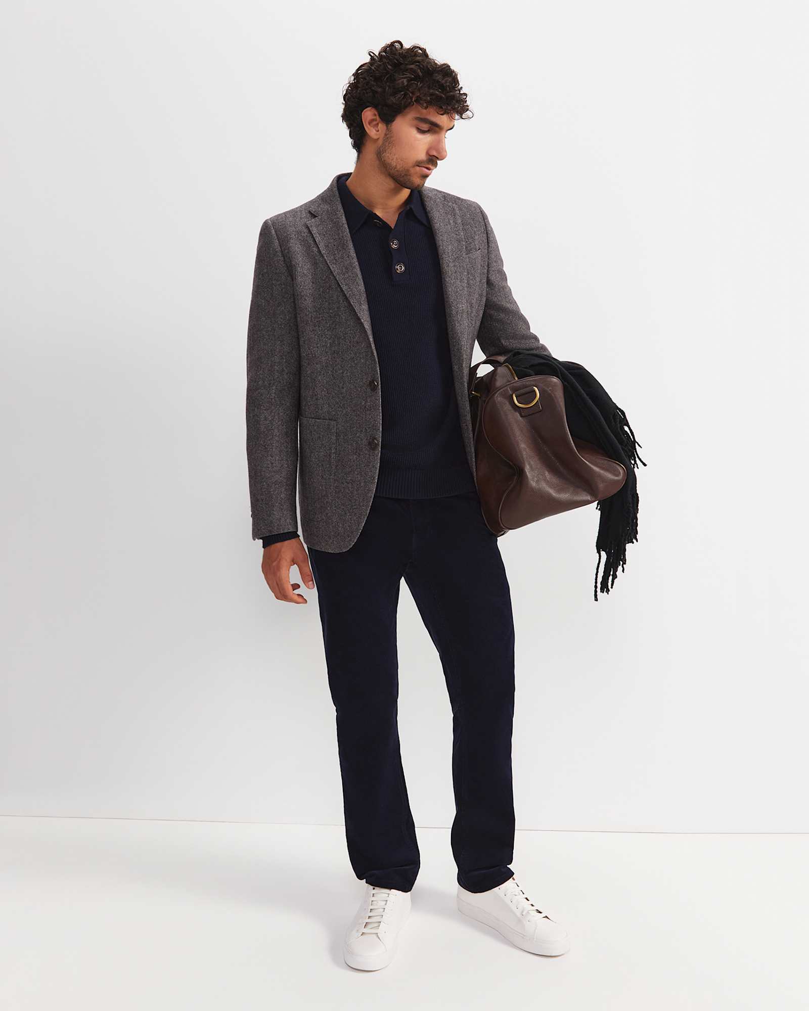 Chris Knit Polo in NAVY