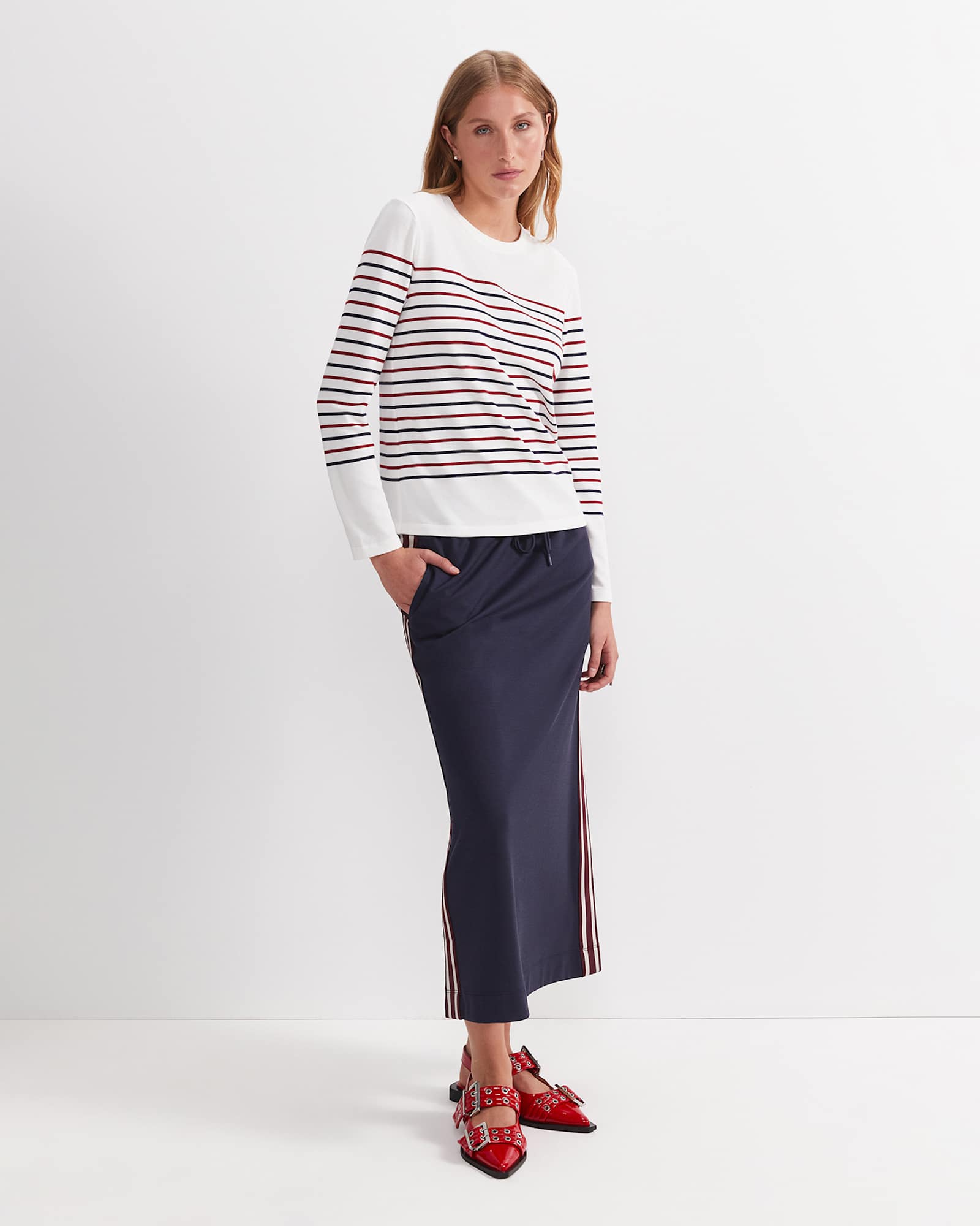 Britta Stripe Long Sleeve Tee in MULTI