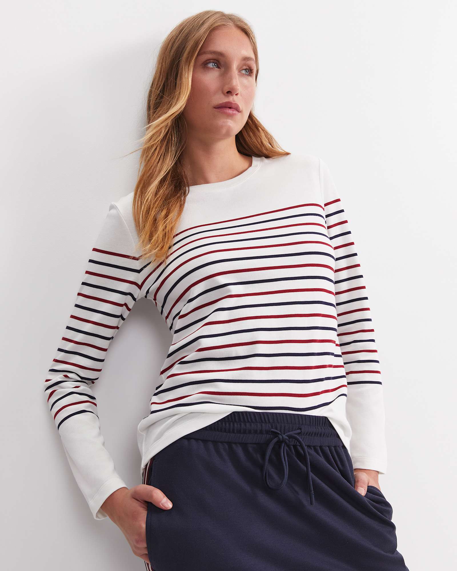 Britta Stripe Long Sleeve Tee in MULTI