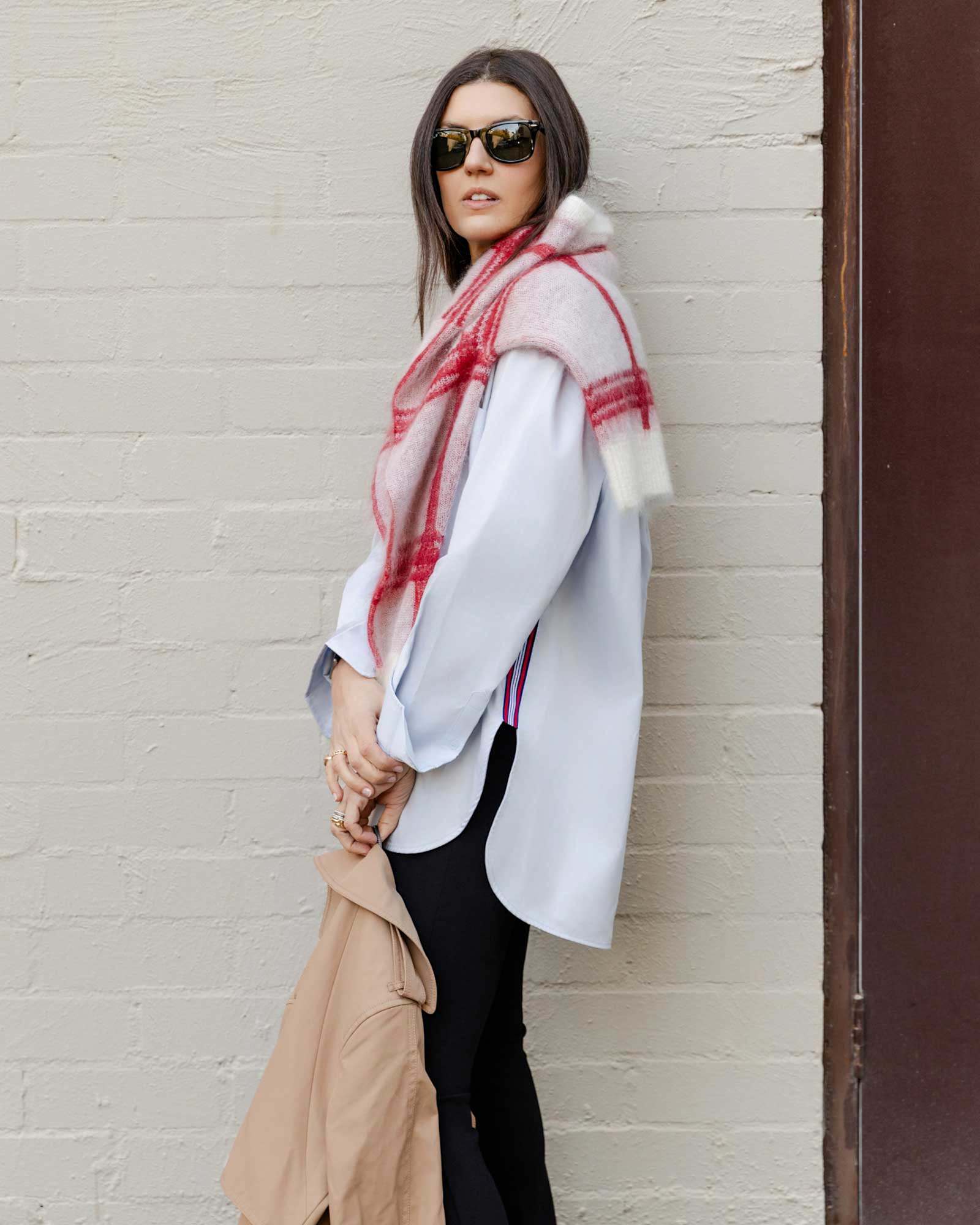 Hallie Stripe Trim Shirt in BREEZE