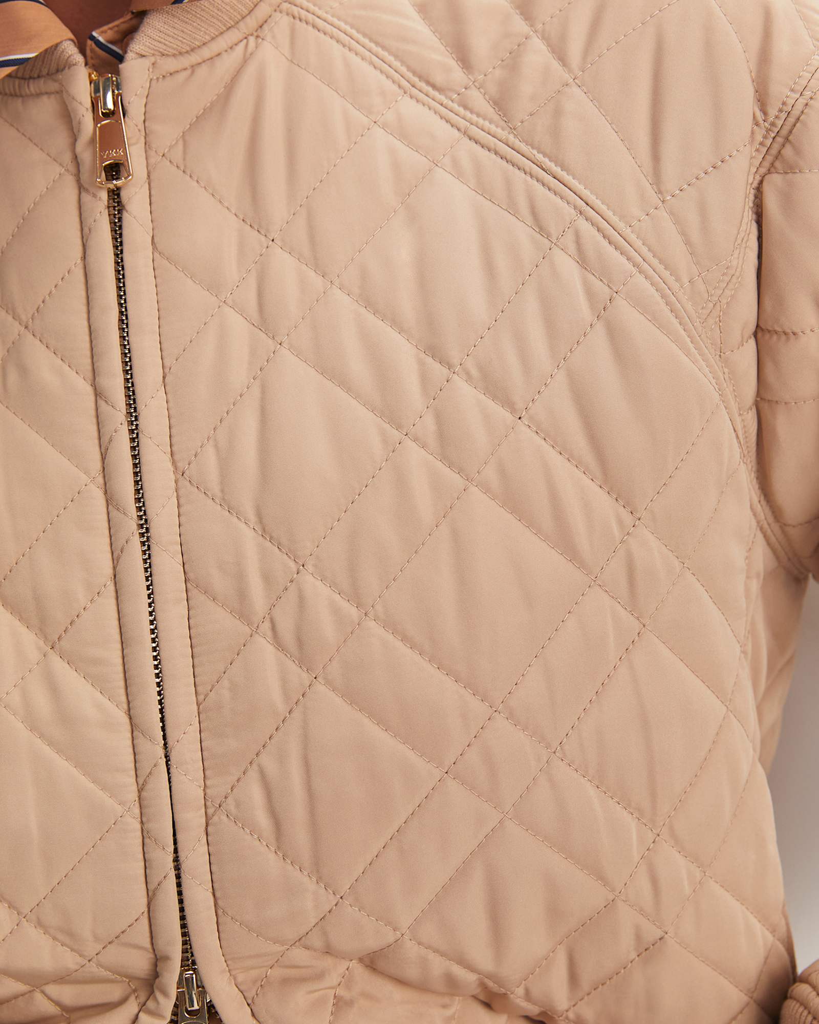Vera Quilted Bomber in TAN